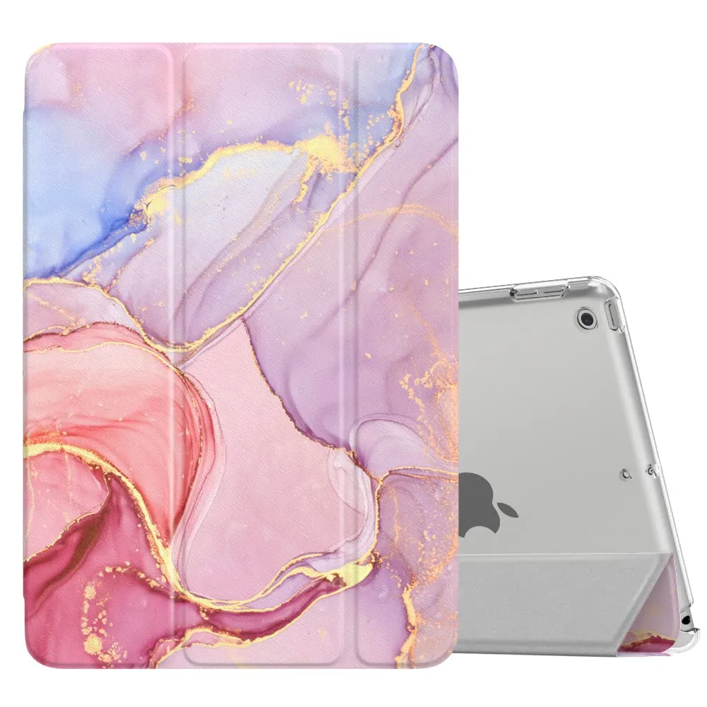 MoKo Cover for iPad 9th/8th/7th Gen 10.2", Marmorizzato Rosa Chiaro - immagine 1