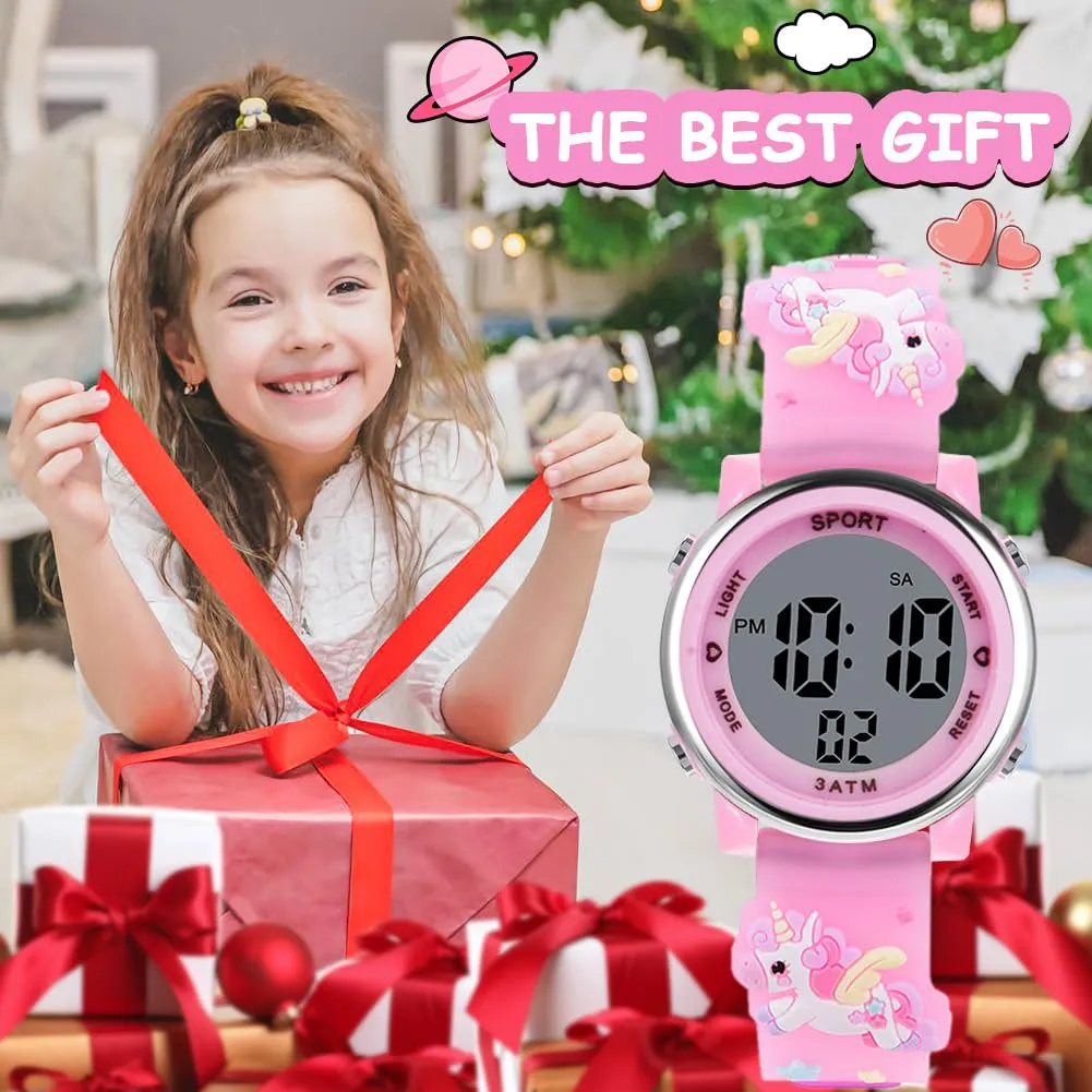 Vicloon Orologio Digitale per Bambini Unicorno 3D, Impermeabile con Retroilluminazione a 7 Colori - immagine 6