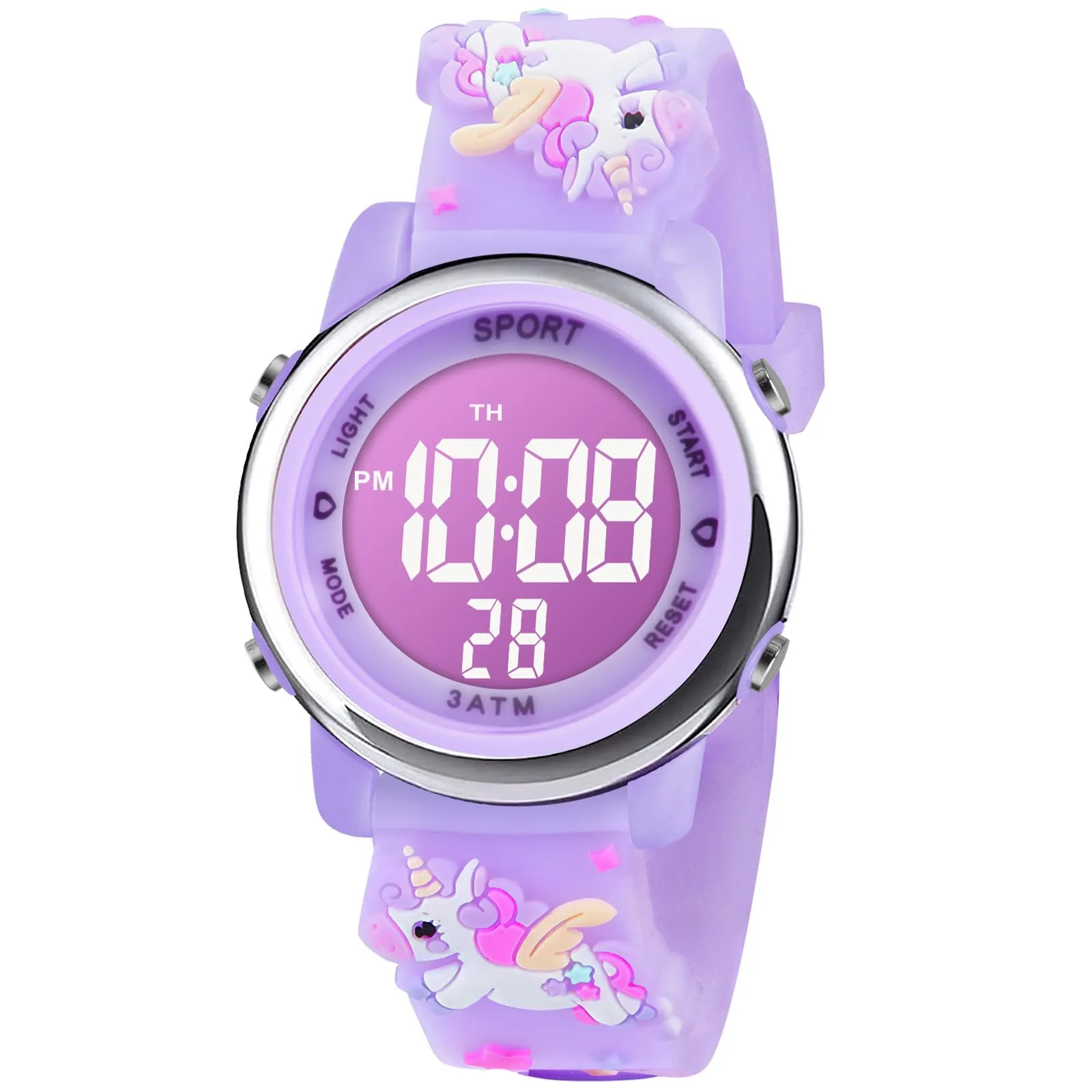 Vicloon Orologio Digitale per Bambini, Design Unicorno 3D, Waterproof, Retroilluminazione a 7 Colori - immagine 1