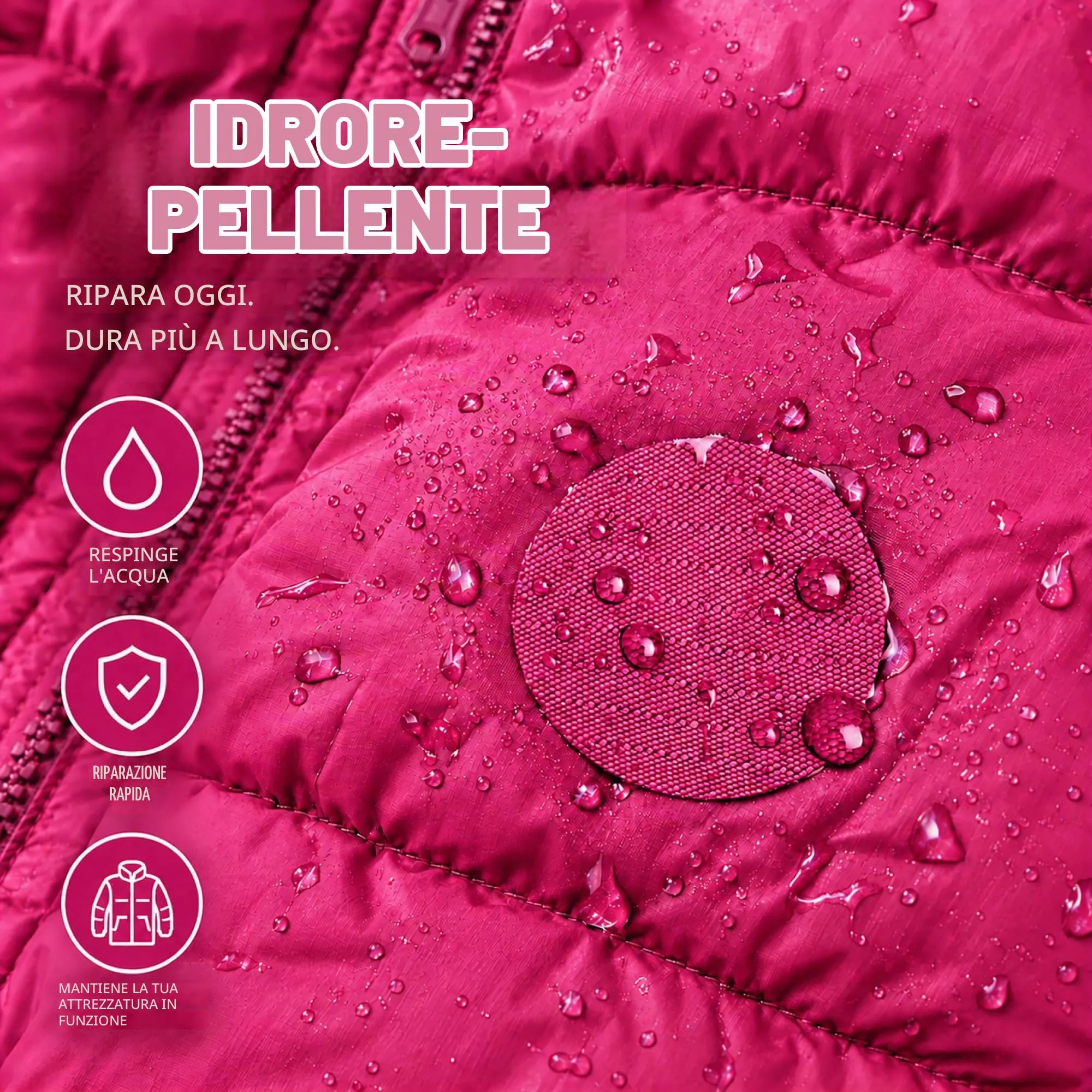 aZengear Toppe di Riparazione Impermeabili per Piumino e Tenda, 11 Pezzi, Rosa Scuro - immagine 5