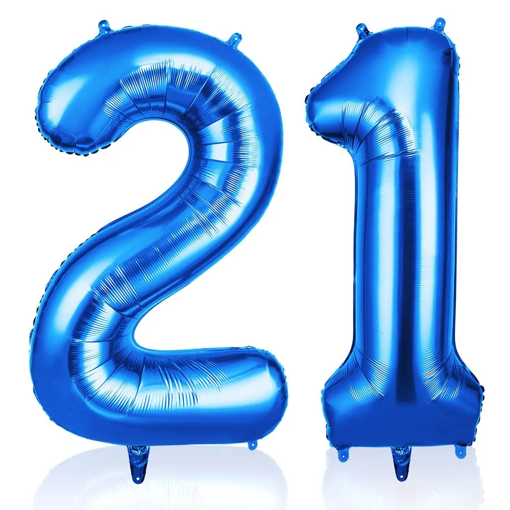 OFFCUP Palloncini Numero 21 Blu, 101 cm - immagine 1