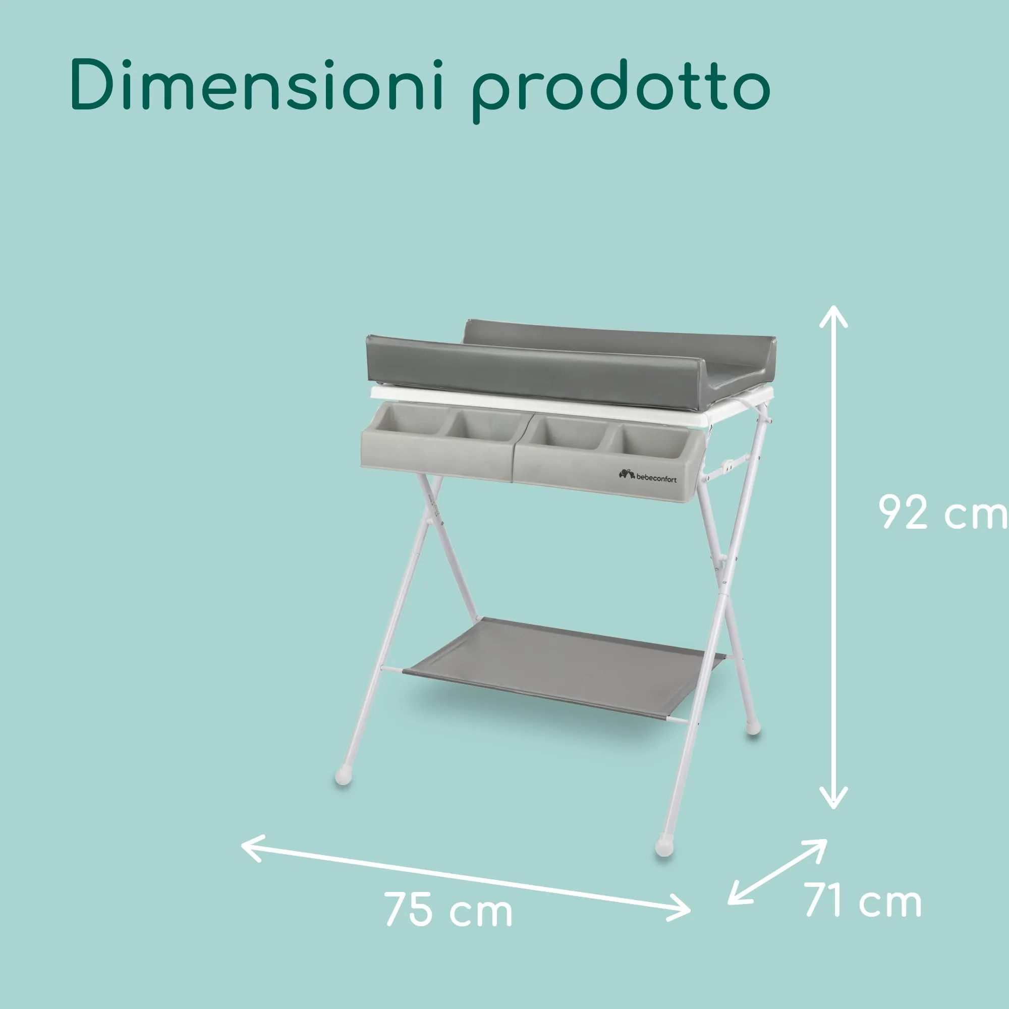 Bebeconfort Baltic Bagnetto Fasciatoio 2 in 1, 0-12 Mesi, Grey Mist - immagine 6