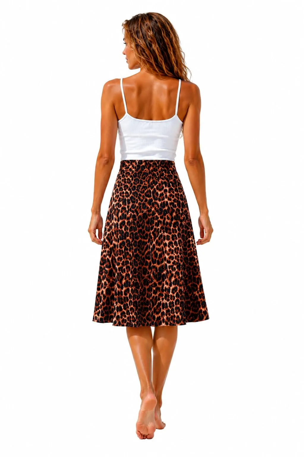 Van Der Rich Gonna Floreale con Elastico in Vita per Donna, Nero Fiore 6, S-M - immagine 2