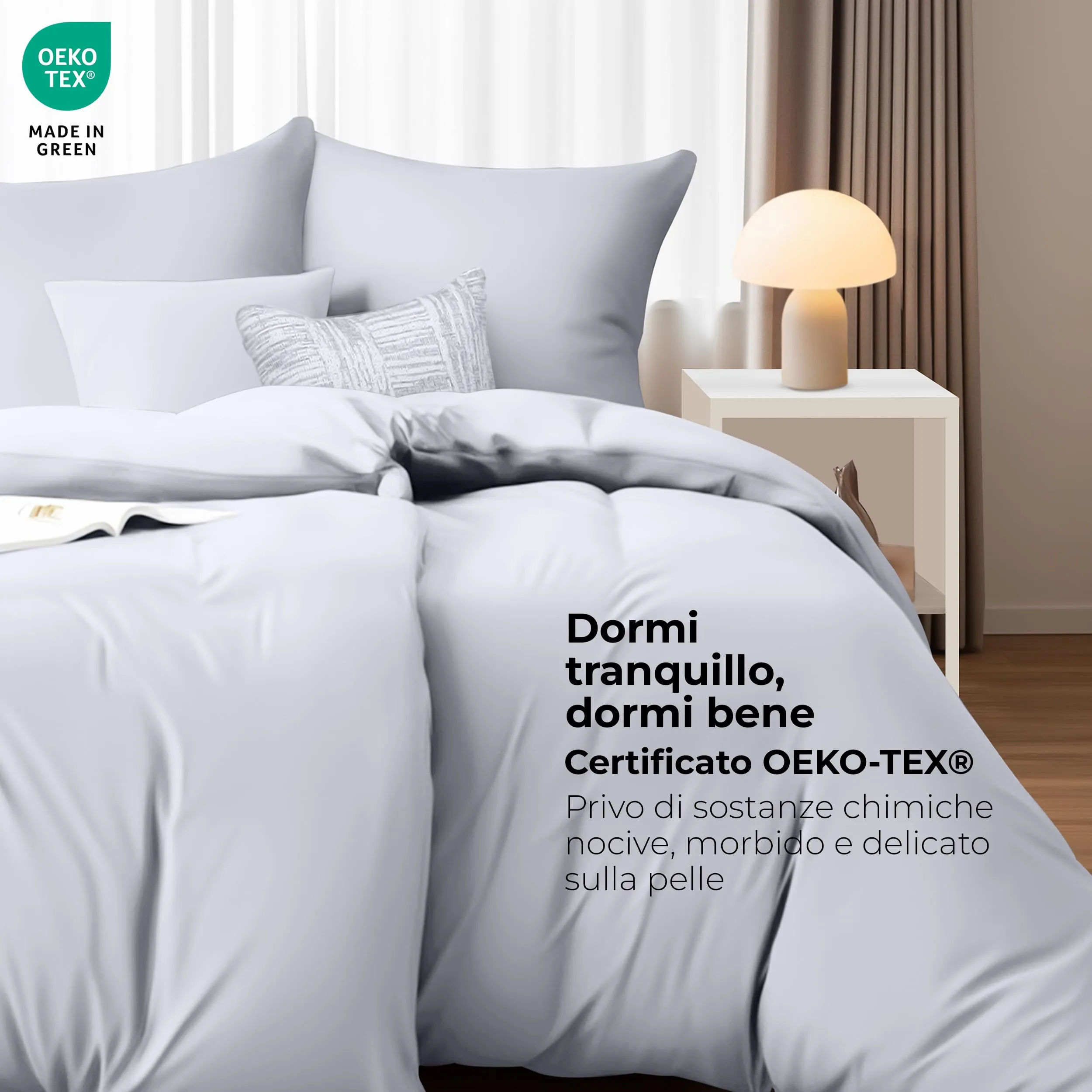 Utopia Bedding Copripiumino in Microfibra, 2 pezzi 135x200cm + 2 Federe 80x80cm, Bianco - immagine 4