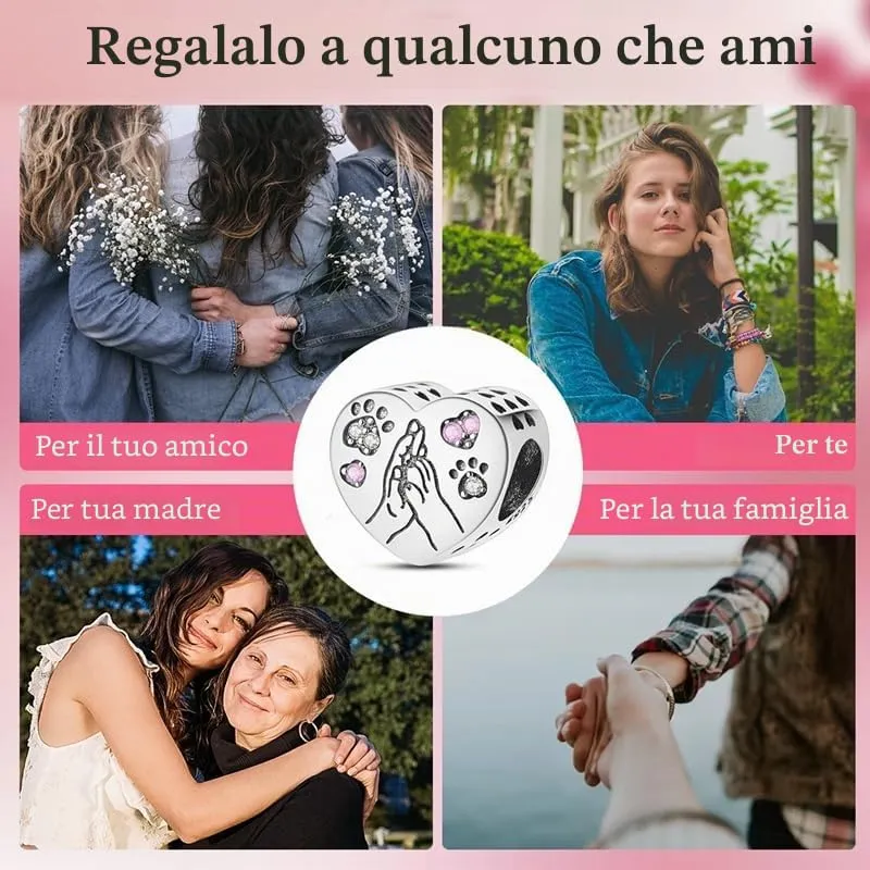 TINSLO Bead Charm Ciondolo Argento Sterling 925 con Cubic Zirconia per Braccialetti e Collane Europei - immagine 6