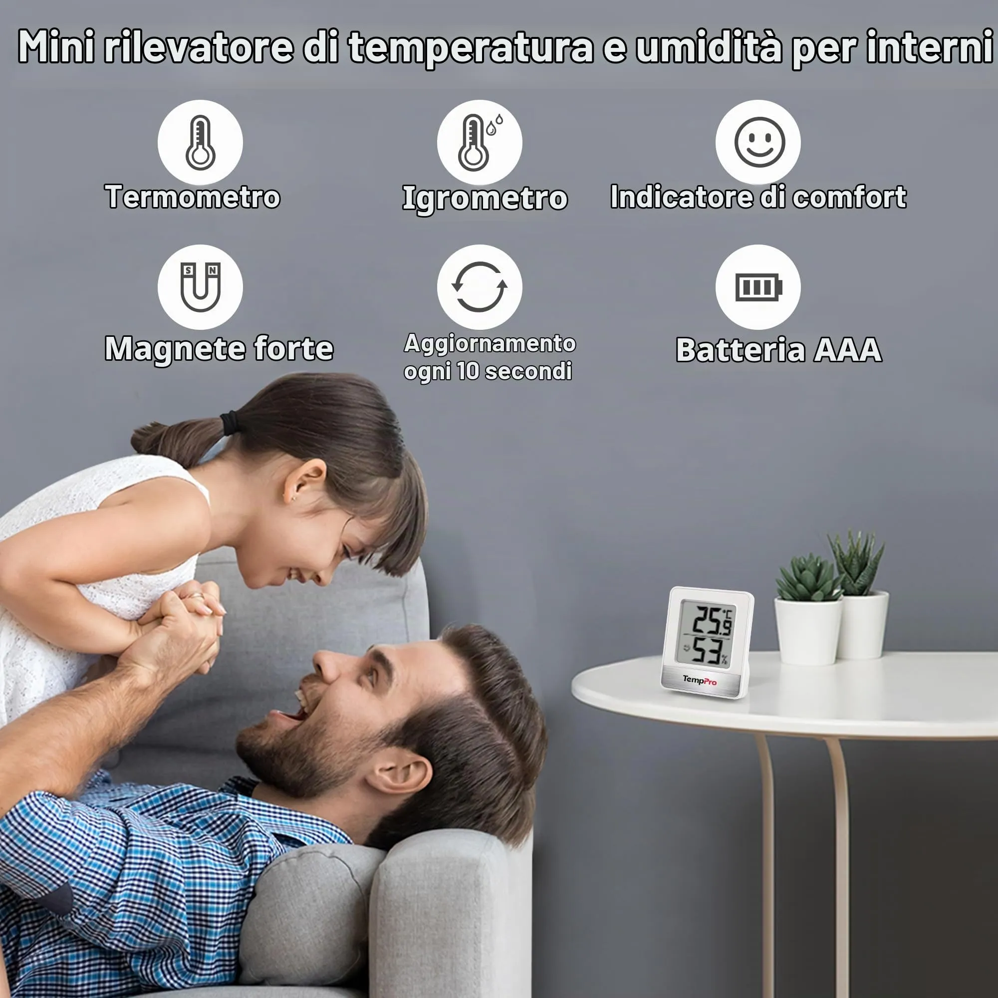 TempPro TP49 Igrometro Digitale e Termometro, 6 Pezzi - immagine 3