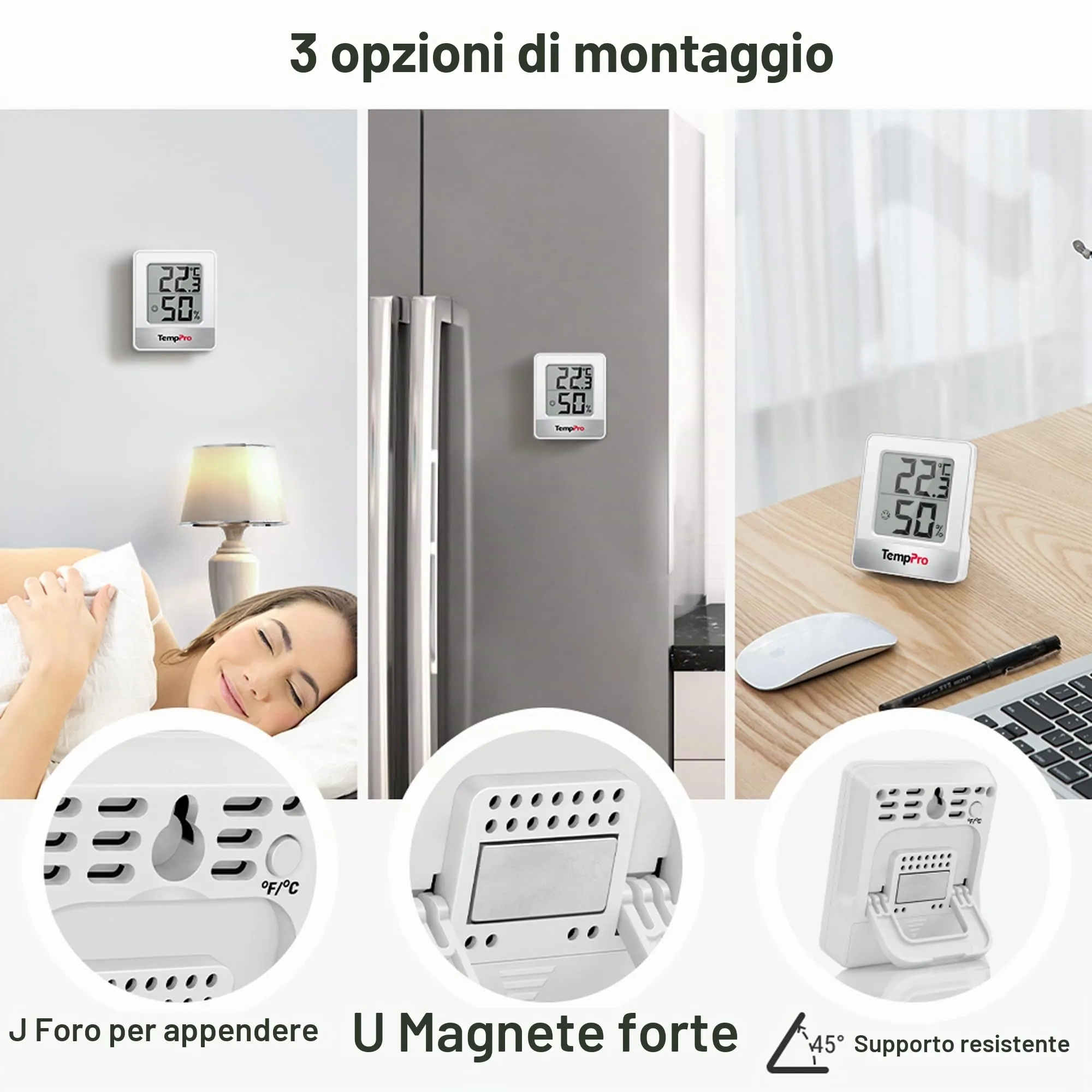 TempPro TP49 Igrometro Digitale e Termometro, 6 Pezzi - immagine 4