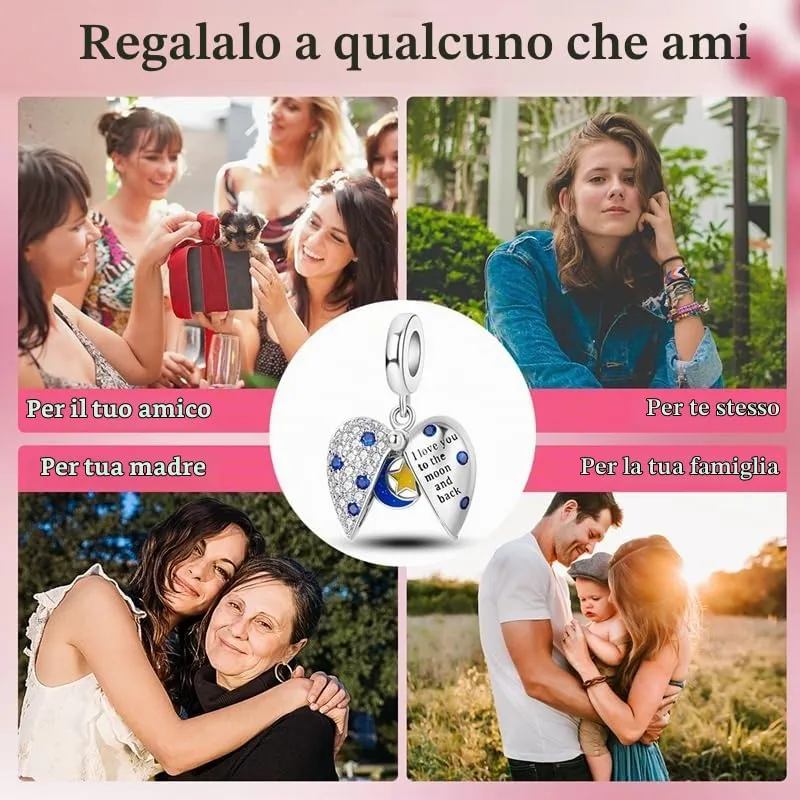 TINSLO Bead Charm in Argento Sterling 925 con Cubic Zirconia, Compatibile con Braccialetti e Collane Pandora e Europei - immagine 6
