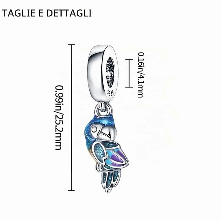 TINSLO Bead Charm in Argento Sterling 925 con Cubic Zirconia per Braccialetti e Collane europei - immagine 5