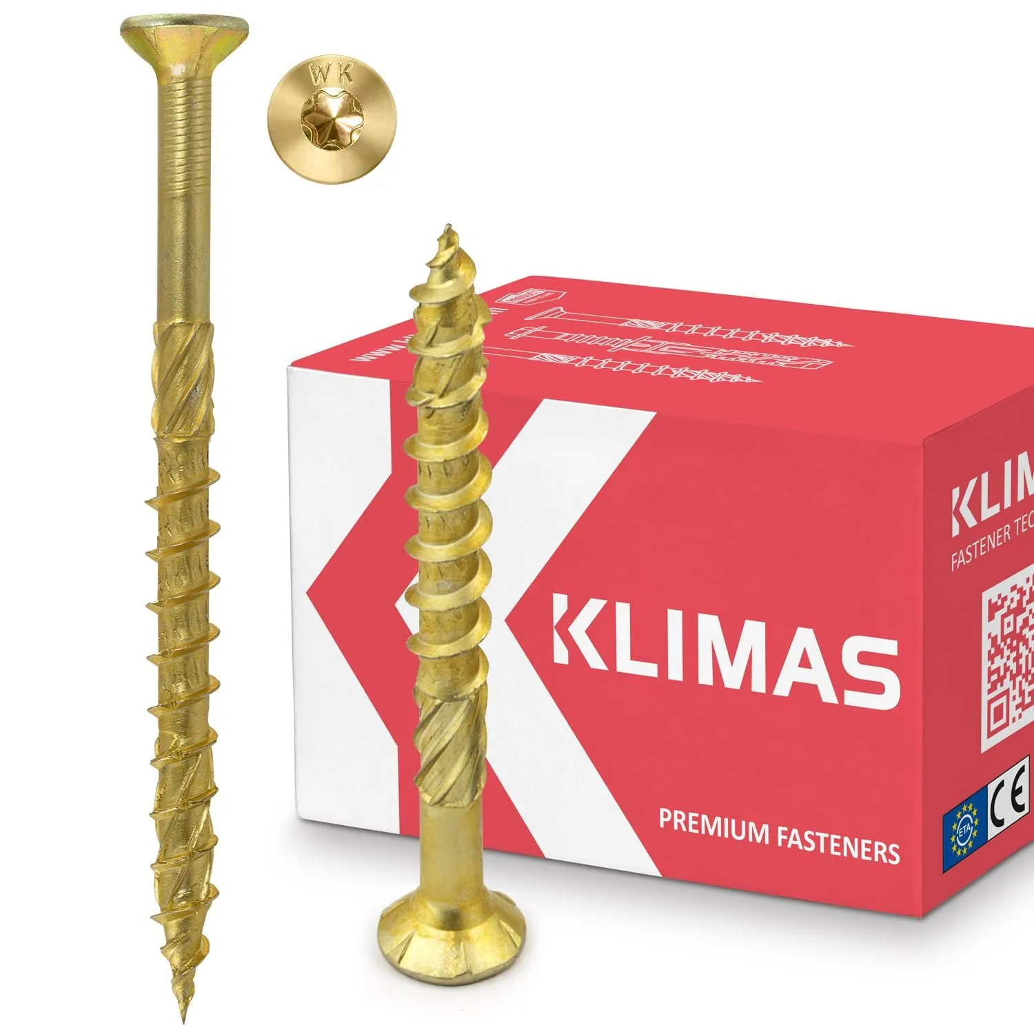 KLIMAS Viti per legno Torx Testa Svasata Piana Giallo Zinco 6x70 mm 100 pezzi - immagine 1