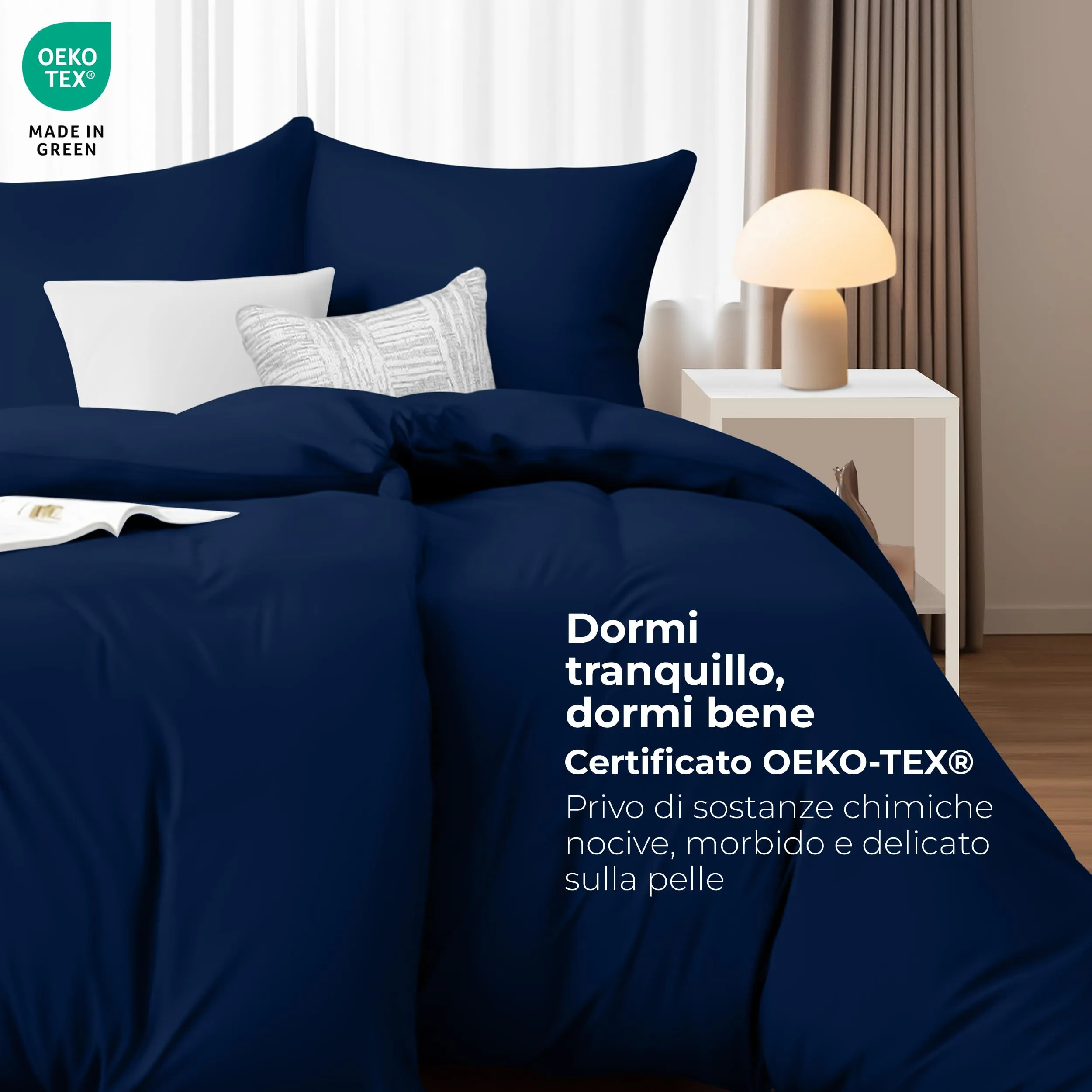 Utopia Bedding Copripiumino in Microfibra, 2 Pezzi 135x200cm e 2 Federe 80x80cm, Blu Navy - immagine 4