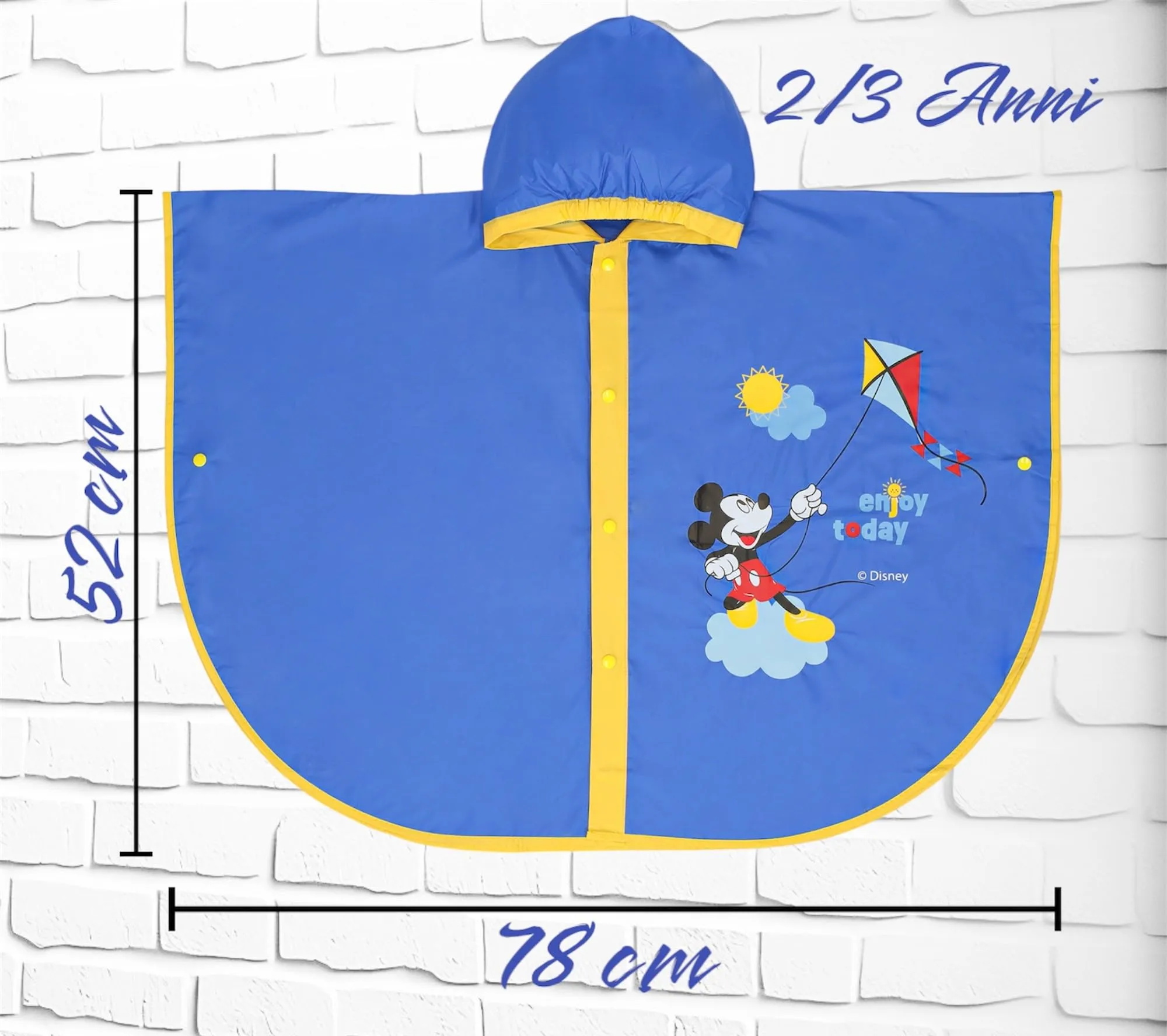 Ellepi Mantella Antipioggia Poncho Topolino per Bambino e Bambina, 5-6 anni - immagine 4