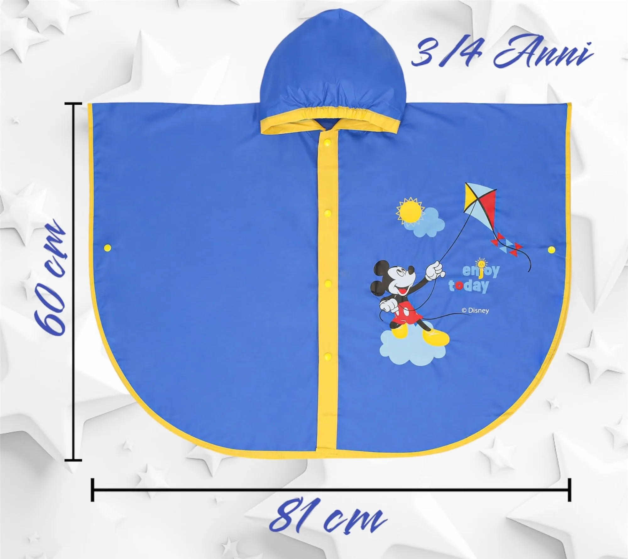 Ellepi Mantella Antipioggia Poncho Topolino per Bambino e Bambina, 5-6 anni - immagine 5