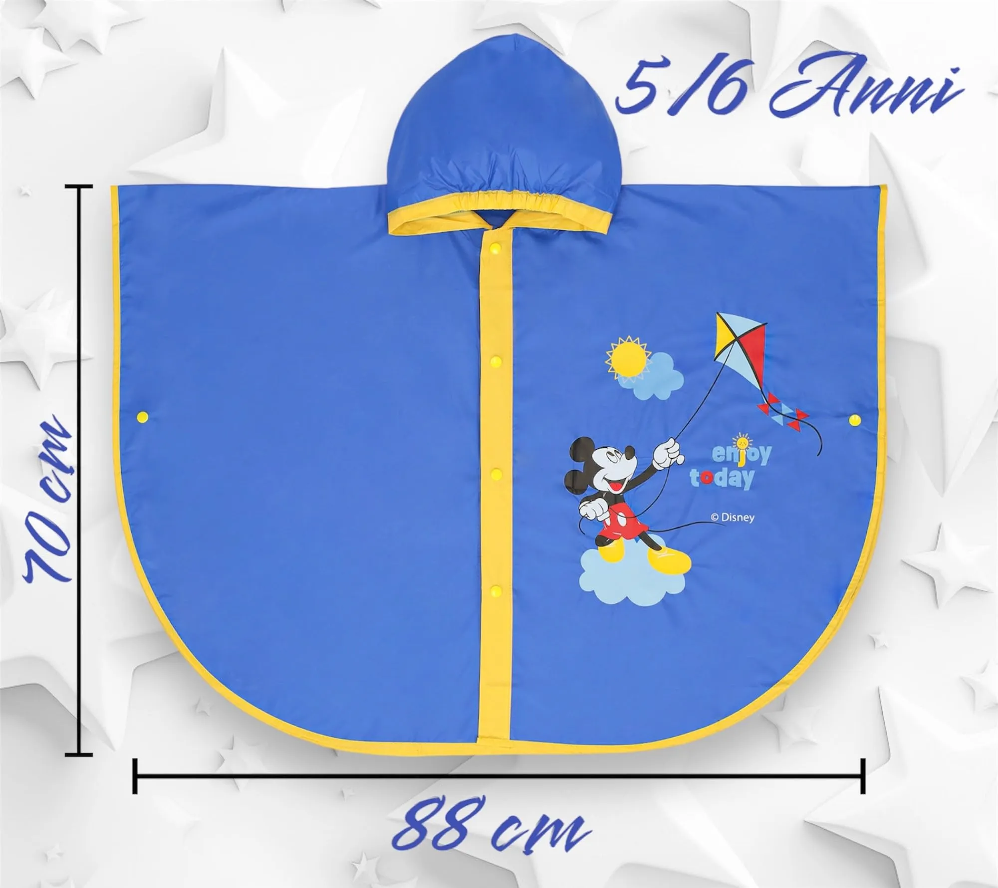 Ellepi Mantella Antipioggia Poncho Topolino per Bambino e Bambina, 5-6 anni - immagine 6