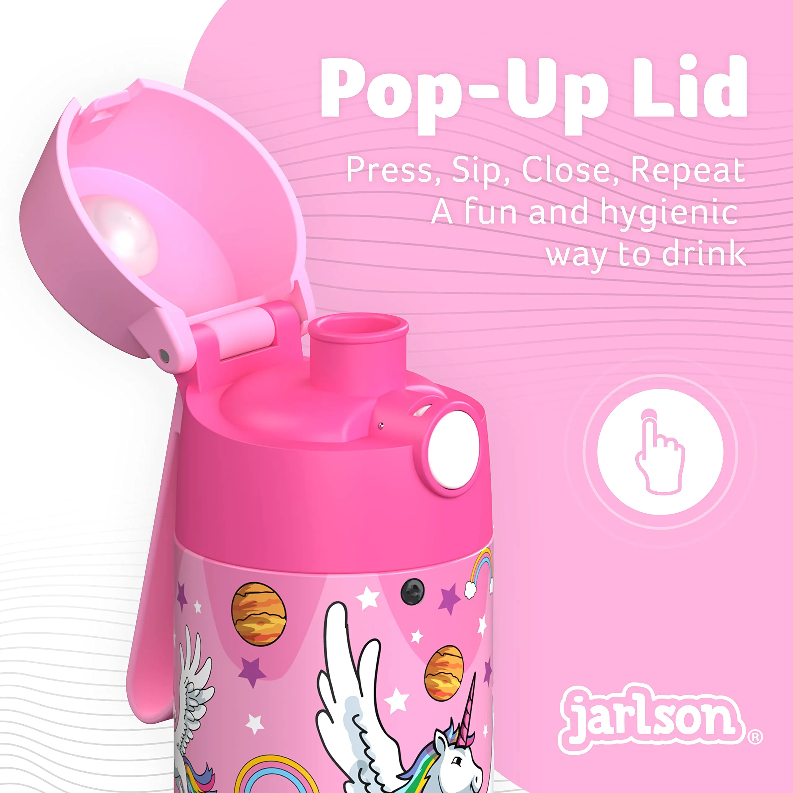 Jarlson MALI Borraccia Termica in Acciaio Inox per Bambini, 350 ml, Unicorno - immagine 6