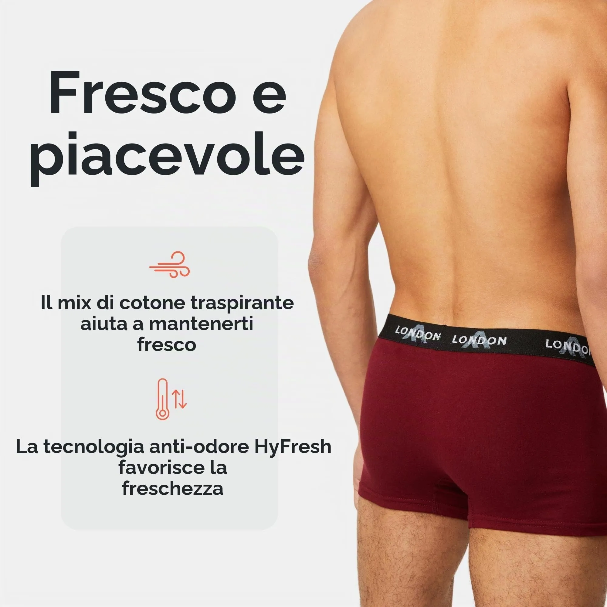 FM London Boxer Uomo in Cotone, 4 Pezzi, Colori Classici Scuri, M - immagine 3