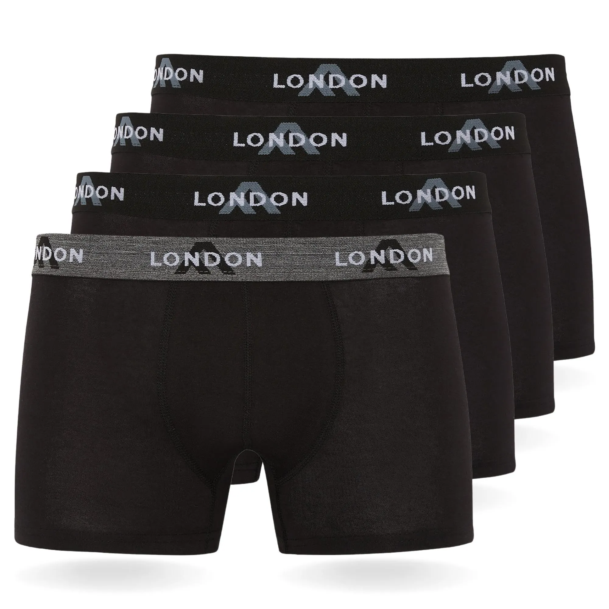 FM London Boxer Uomo in Cotone, Nero, 4 pezzi, L - immagine 1