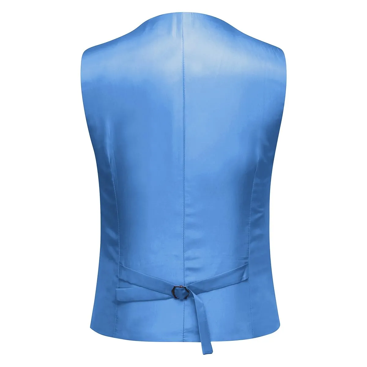 YOUTHUP Abito Uomo 3 Pezzi Slim Fit Blazer Panciotto Pantaloni - Blu Zaffiro - XXL - immagine 3