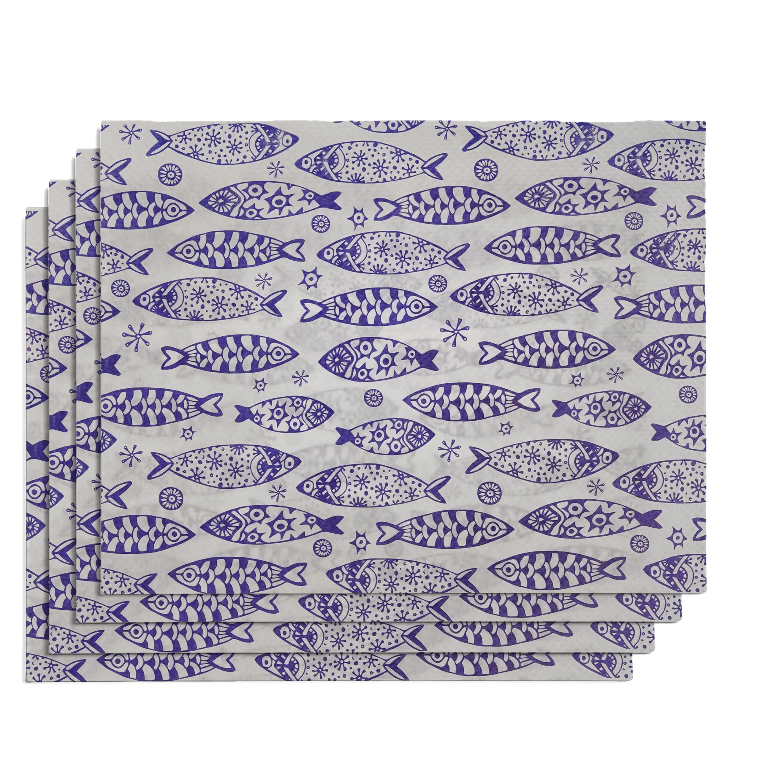 GIORDANO Cart Tovagliette in Carta Kraft Bianca Goffrata Stile Pesci, 500 Pezzi - immagine 2