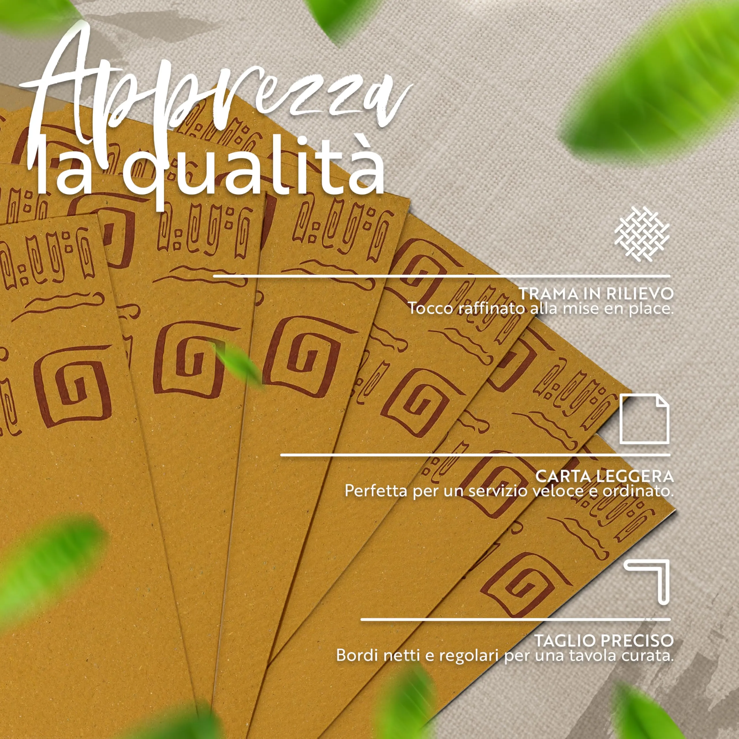 GIORDANO Cart Tovagliette in Carta Paglia Goffrata Stile Etnico, 250 pezzi - immagine 4