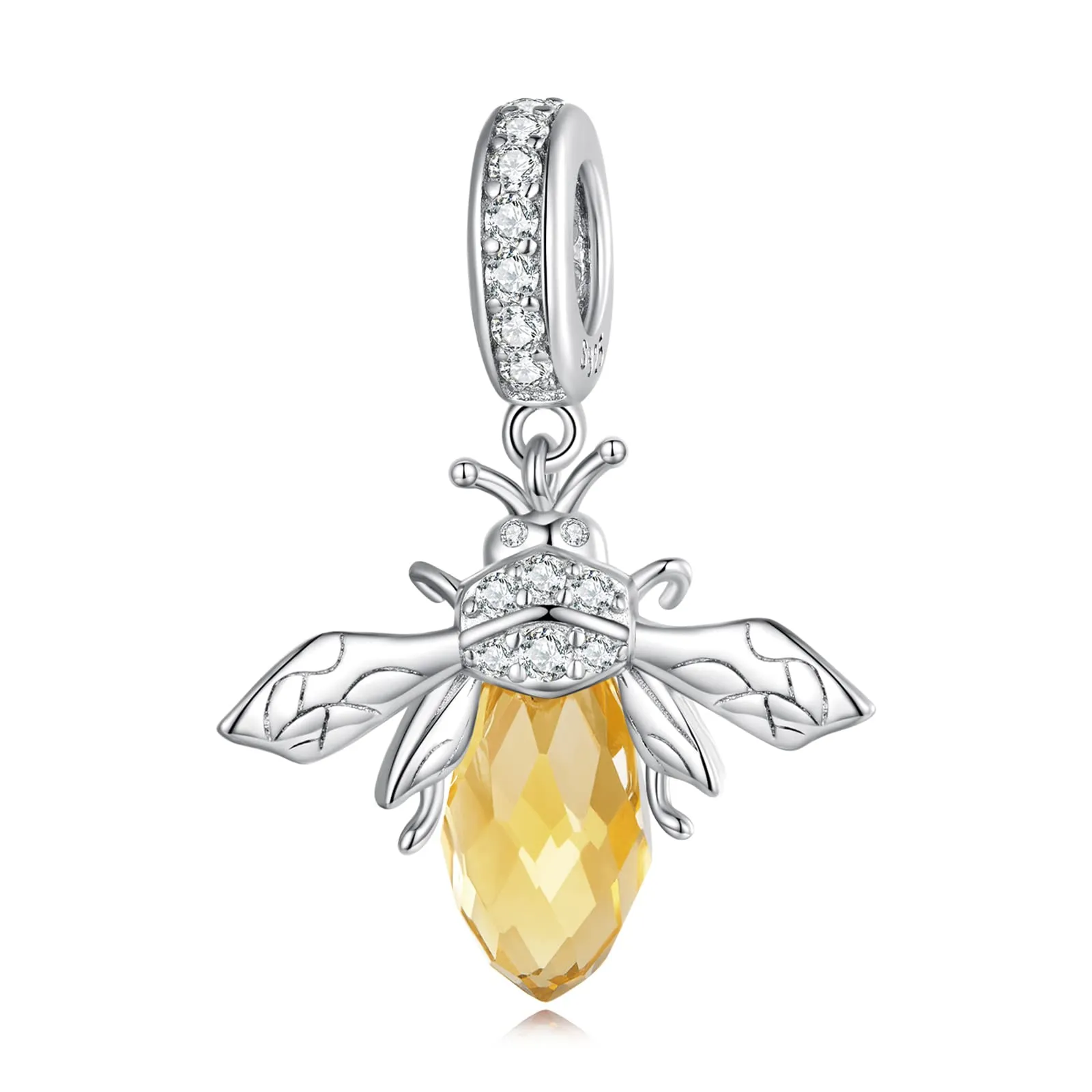 NINGAN Ciondolo a forma di ape in argento sterling 925 con topazio - immagine 1