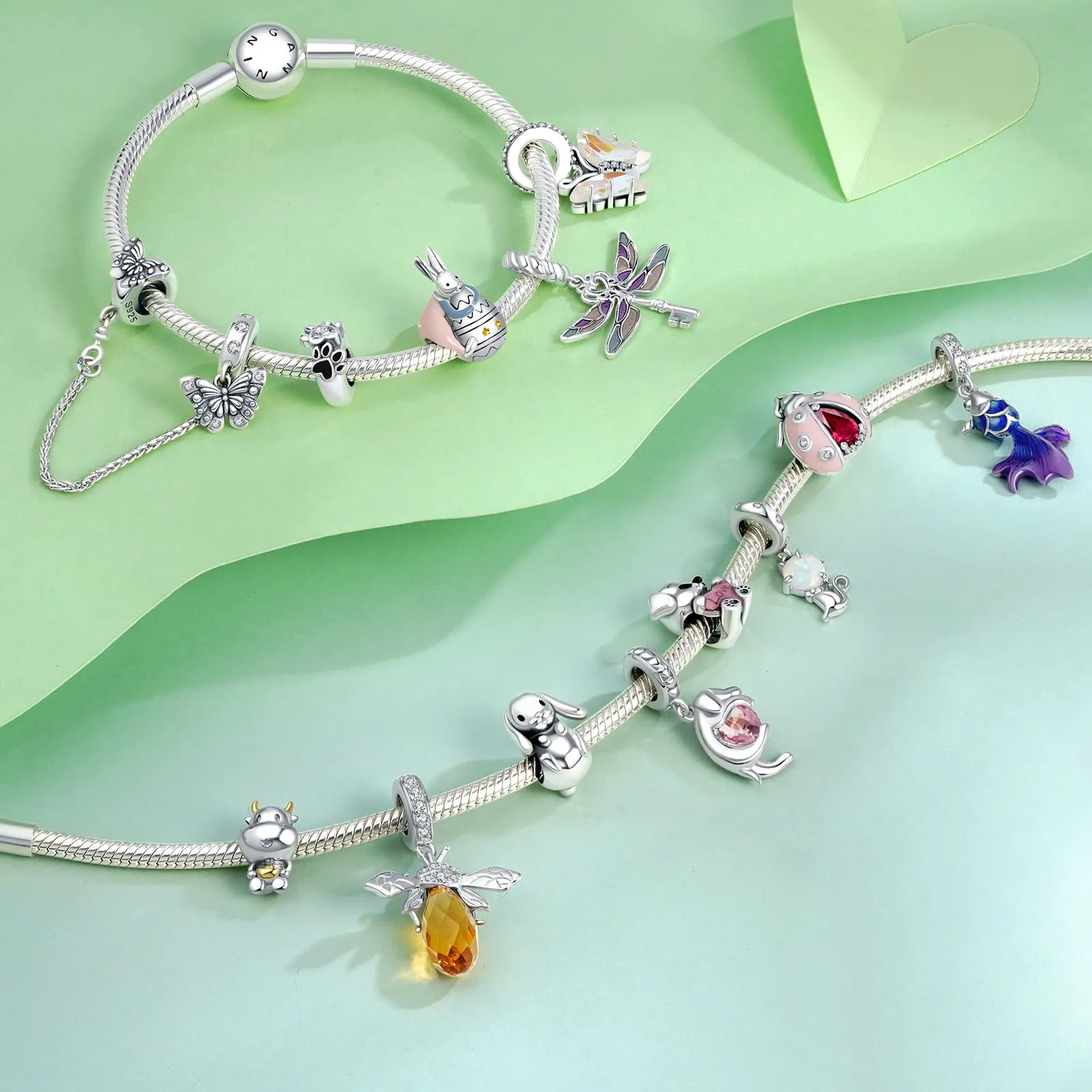 NINGAN Ciondolo a forma di ape in argento sterling 925 con topazio - immagine 2