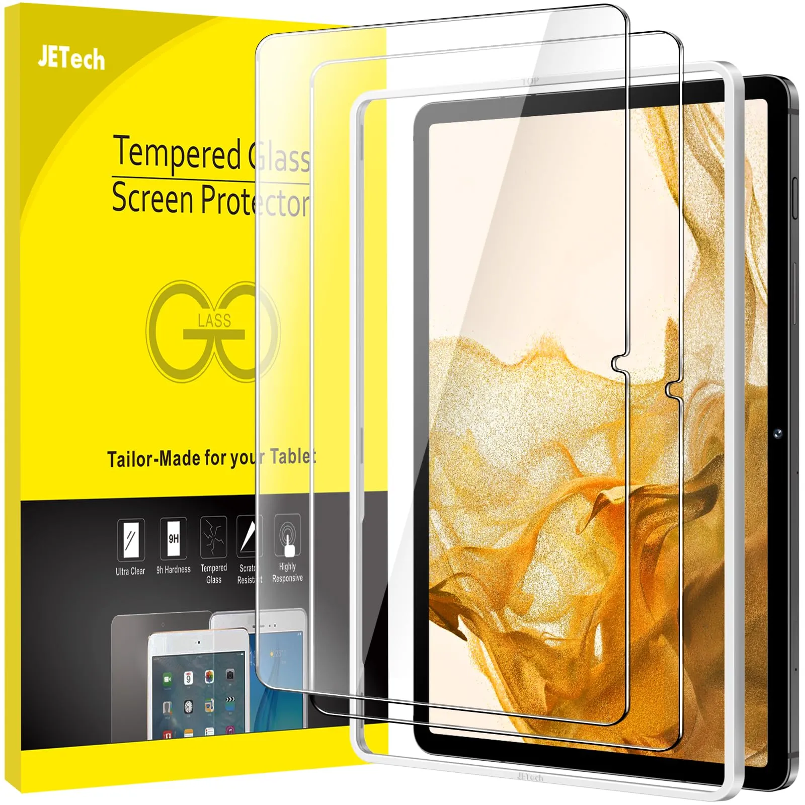 JETech Pellicola Protettiva in Vetro Temperato per Samsung Galaxy Tab S8/S7 11", 2 Pezzi - immagine 1