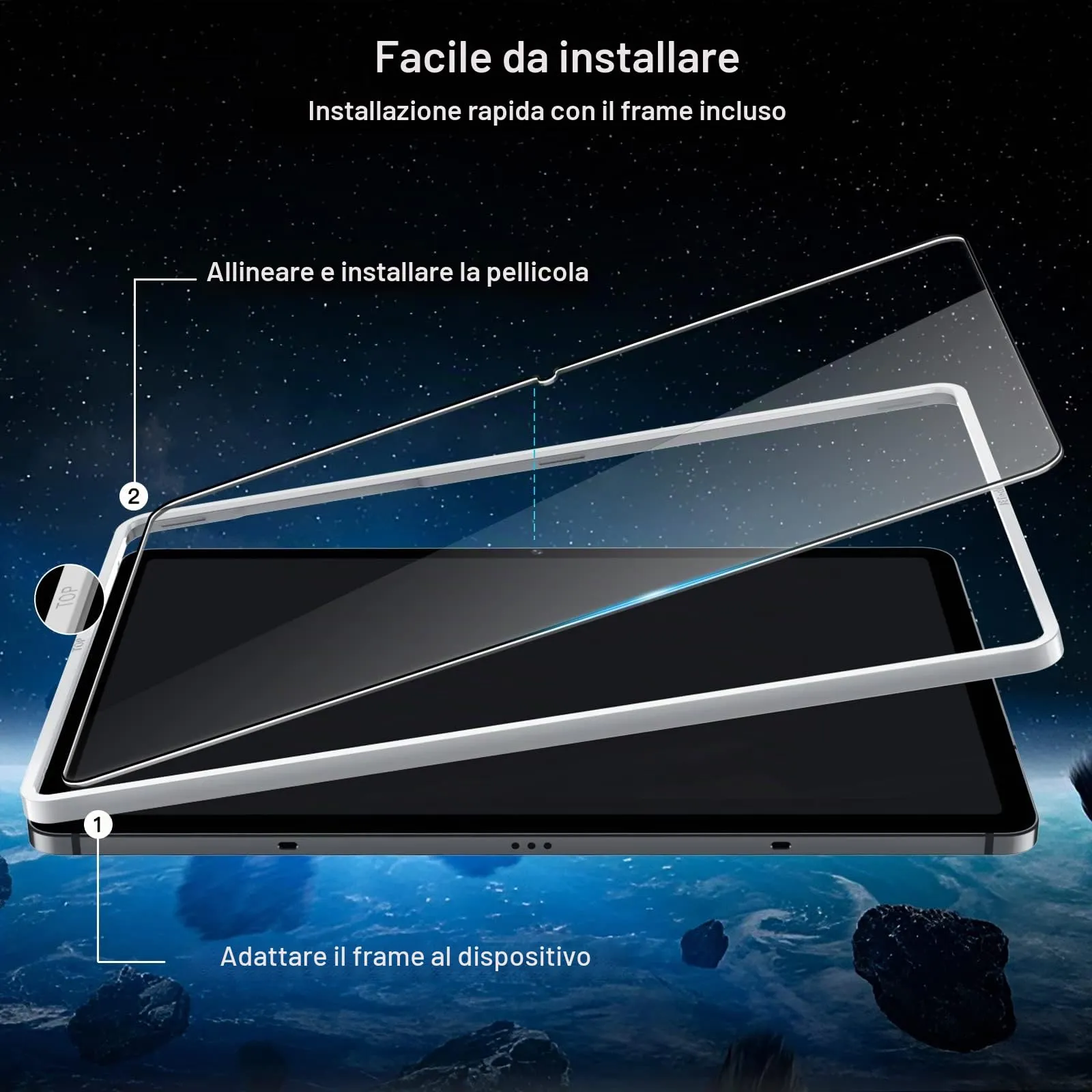 JETech Pellicola Protettiva in Vetro Temperato per Samsung Galaxy Tab S8/S7 11", 2 Pezzi - immagine 2
