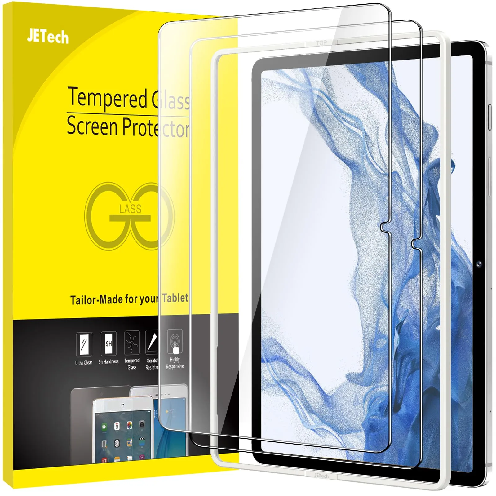 JETech Pellicola Protettiva in Vetro Temperato per Samsung Galaxy Tab S8+/S7 FE/S7+ 12,4", 2 Pezzi - immagine 1