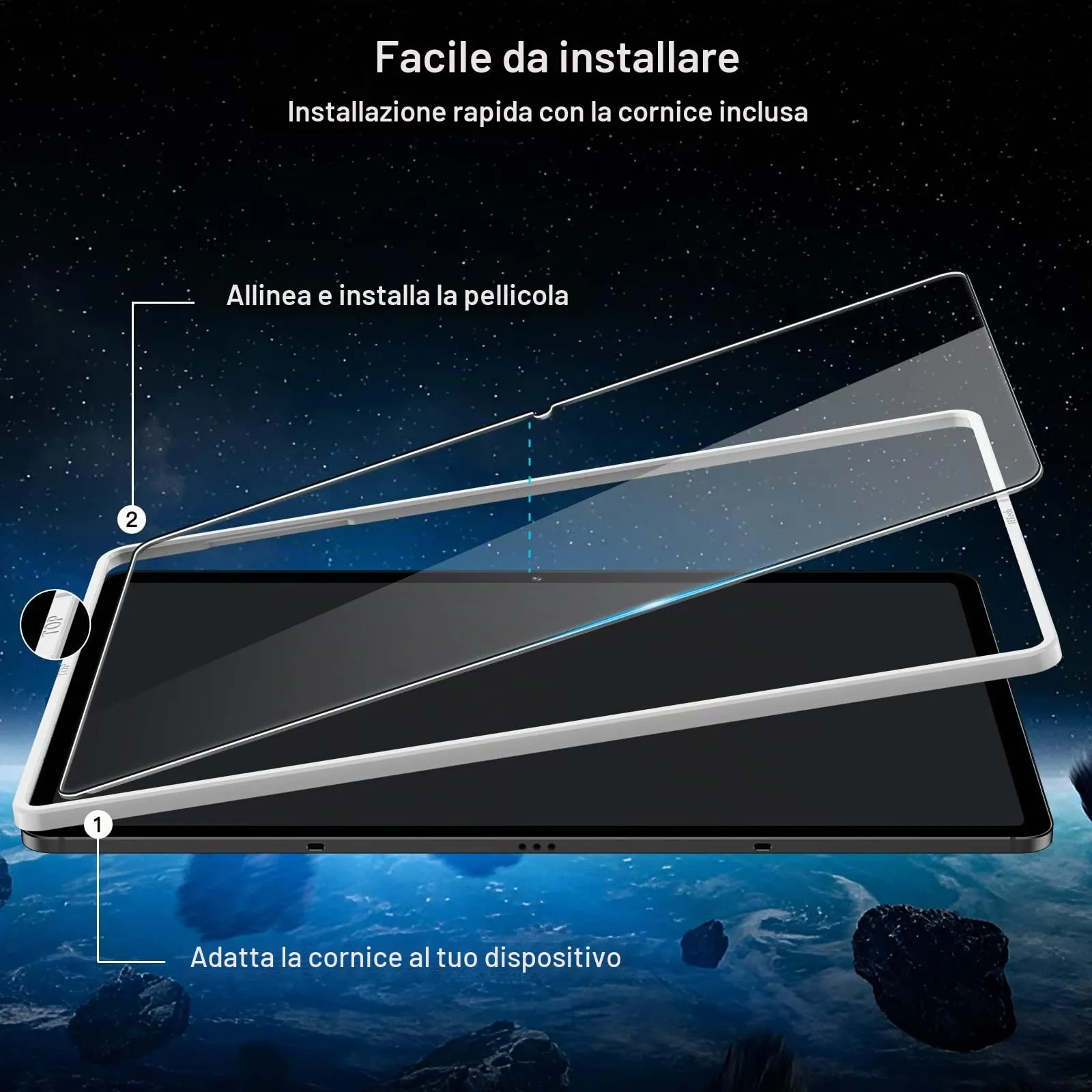 JETech Pellicola Protettiva in Vetro Temperato per Samsung Galaxy Tab S8+/S7 FE/S7+ 12,4", 2 Pezzi - immagine 2