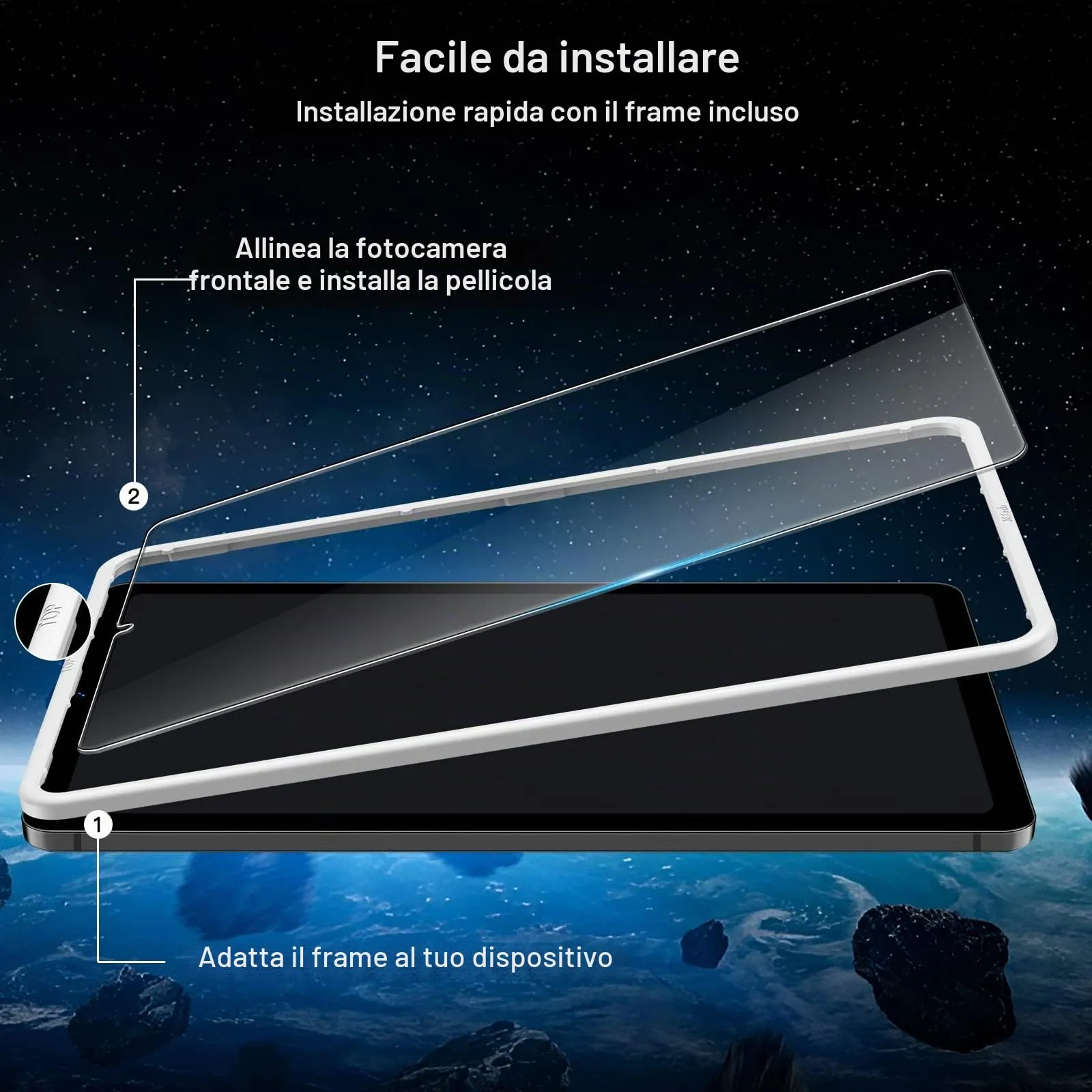JETech Pellicola Protettiva in Vetro Temperato per Samsung Galaxy Tab S6 Lite 10,4", 2 Pezzi - immagine 2