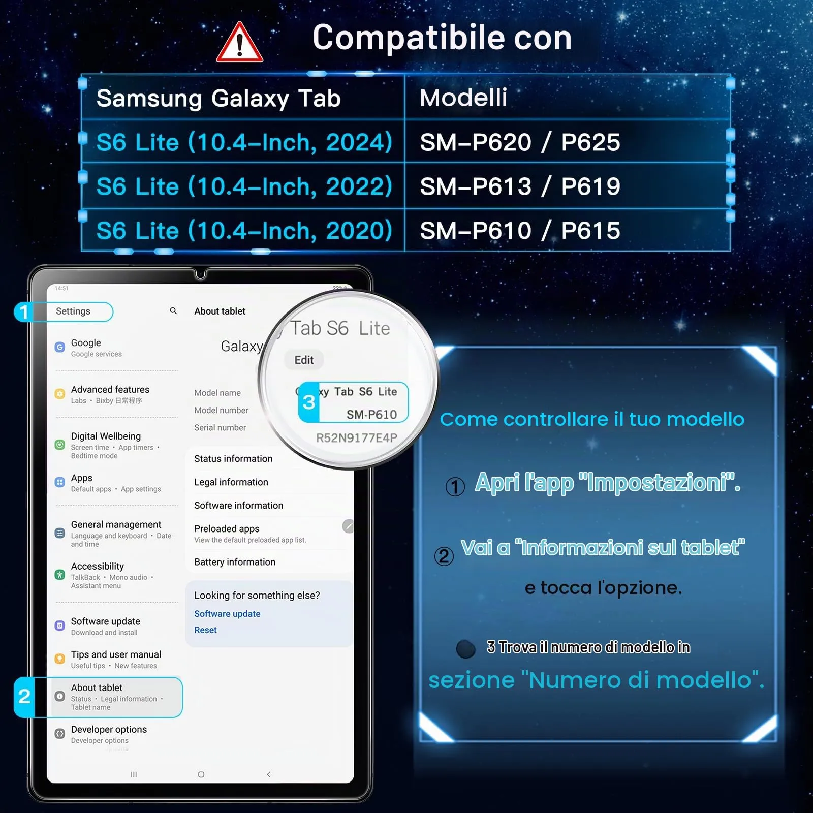 JETech Pellicola Protettiva in Vetro Temperato per Samsung Galaxy Tab S6 Lite 10,4", 2 Pezzi - immagine 3
