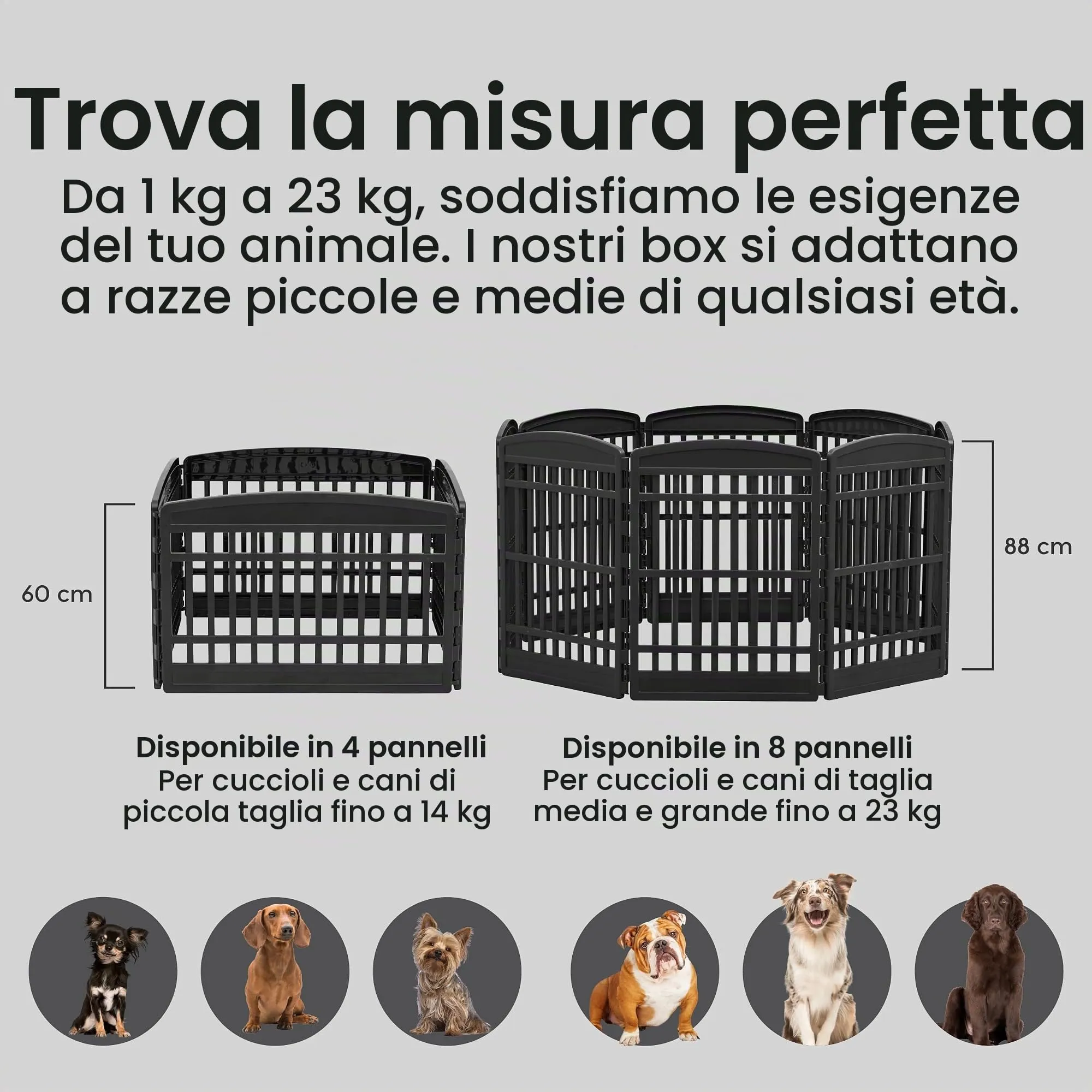 Iris Ohyama Recinto per Cani e Gatti, 4 Pannelli senza Porta, 60cm, Bianco, CI-604E - immagine 3