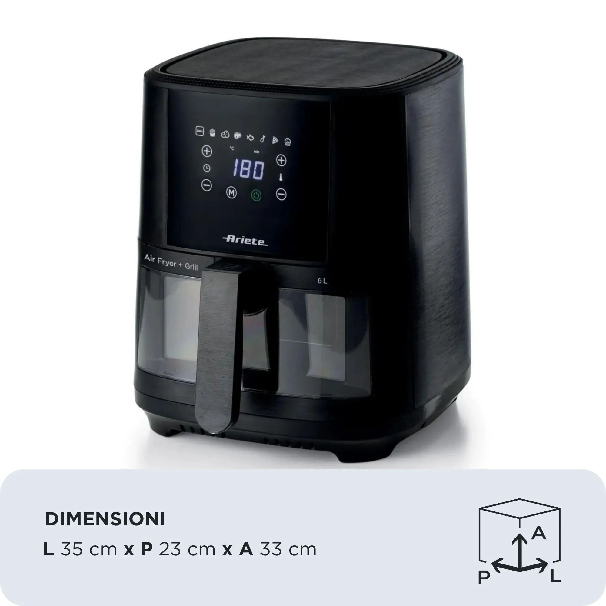 Ariete 4626 Friggitrice ad aria 6L, 1300W, Nero - immagine 2