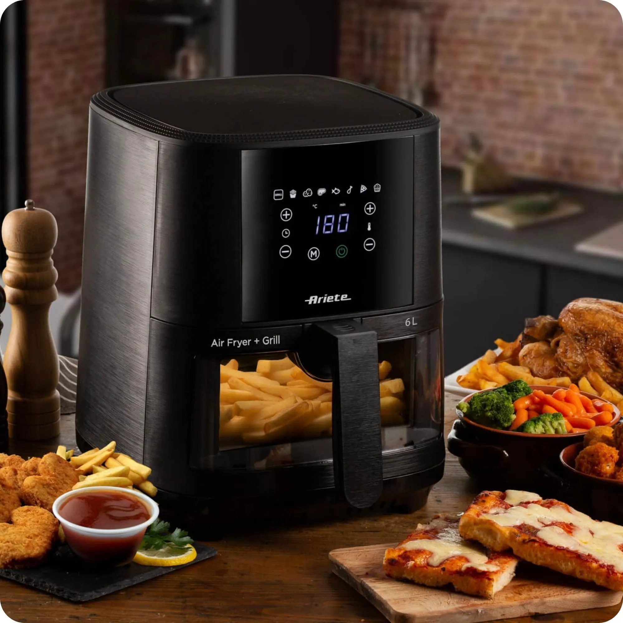 Ariete 4626 Friggitrice ad aria 6L, 1300W, Nero - immagine 5