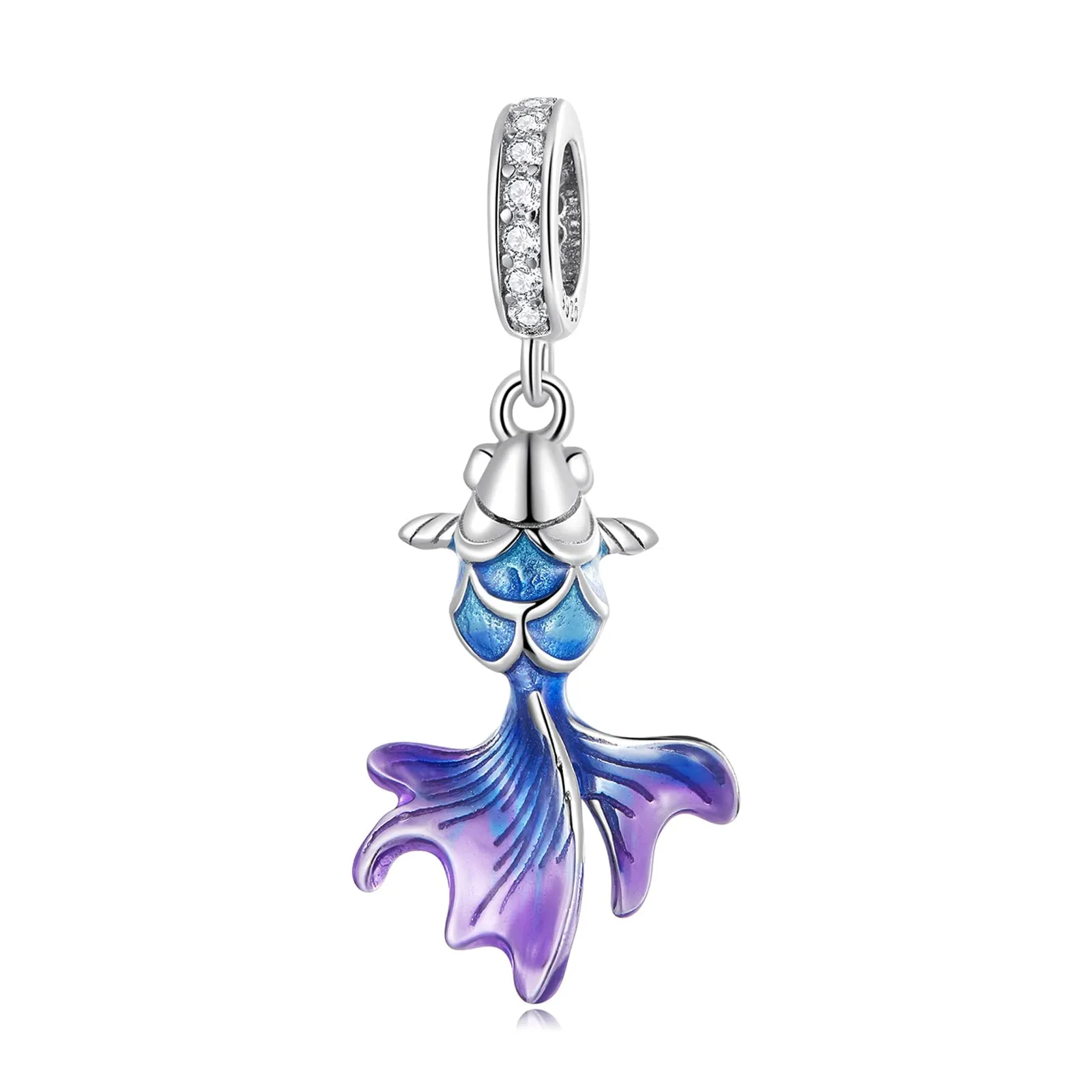 NINGAN Ciondolo koi in argento 925 per collana e bracciale da donna - immagine 1