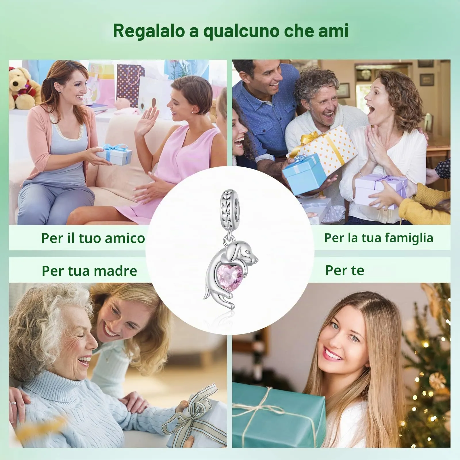 NINGAN Ciondolo in Argento Sterling 925 con Zirconi - immagine 6