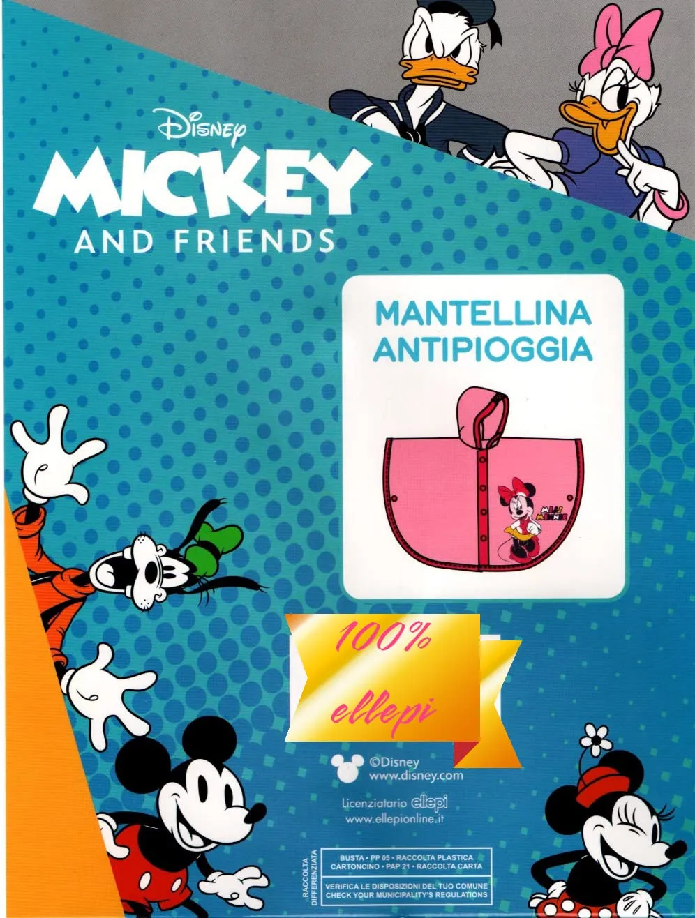 Ellepi Mantella Poncho Antipioggia Minnie per Bambini, 5-6 anni - immagine 7