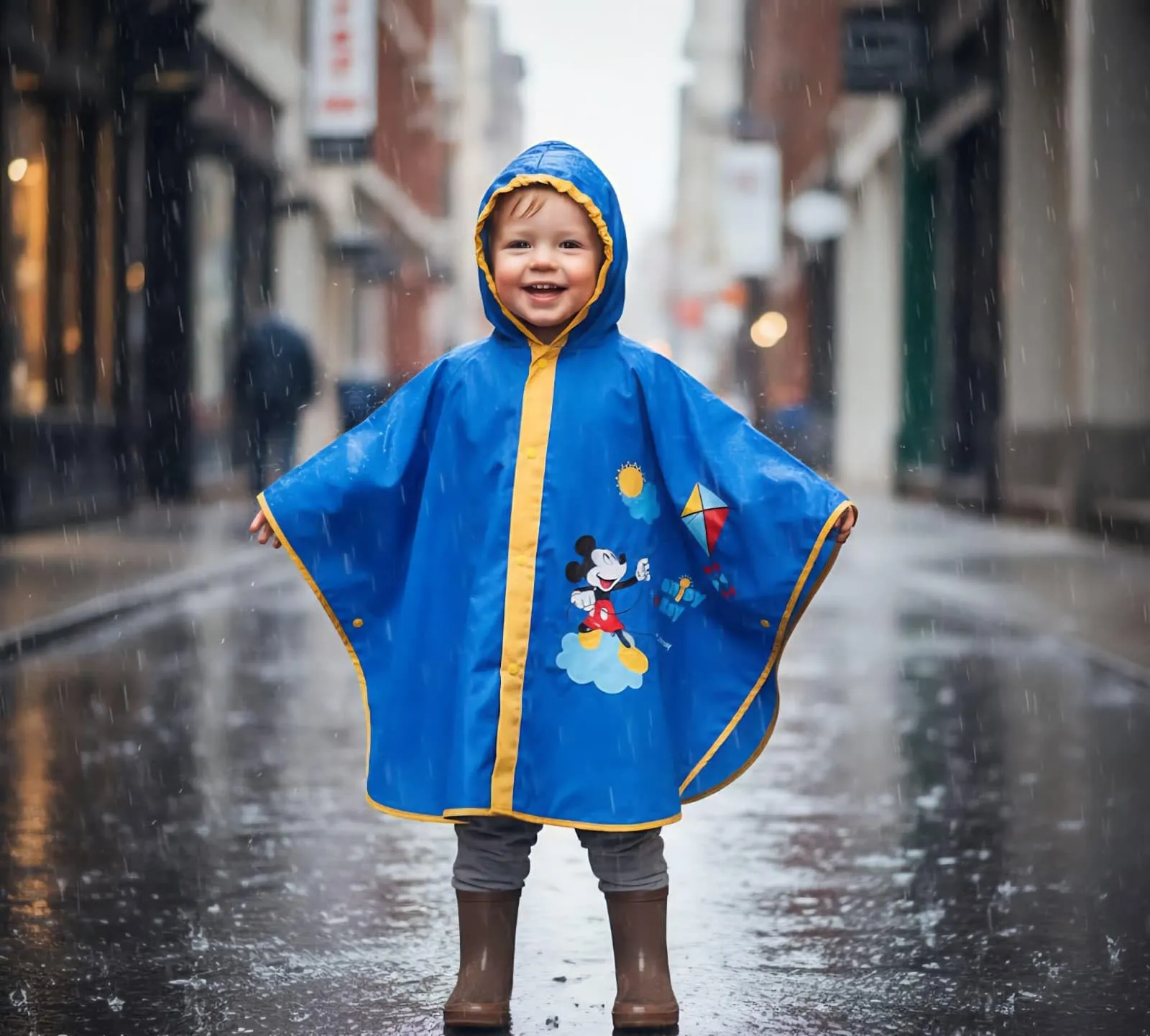 Ellepi Mantella Poncho Antipioggia Topolino per Bambino e Bambina, 3-4 anni - immagine 2