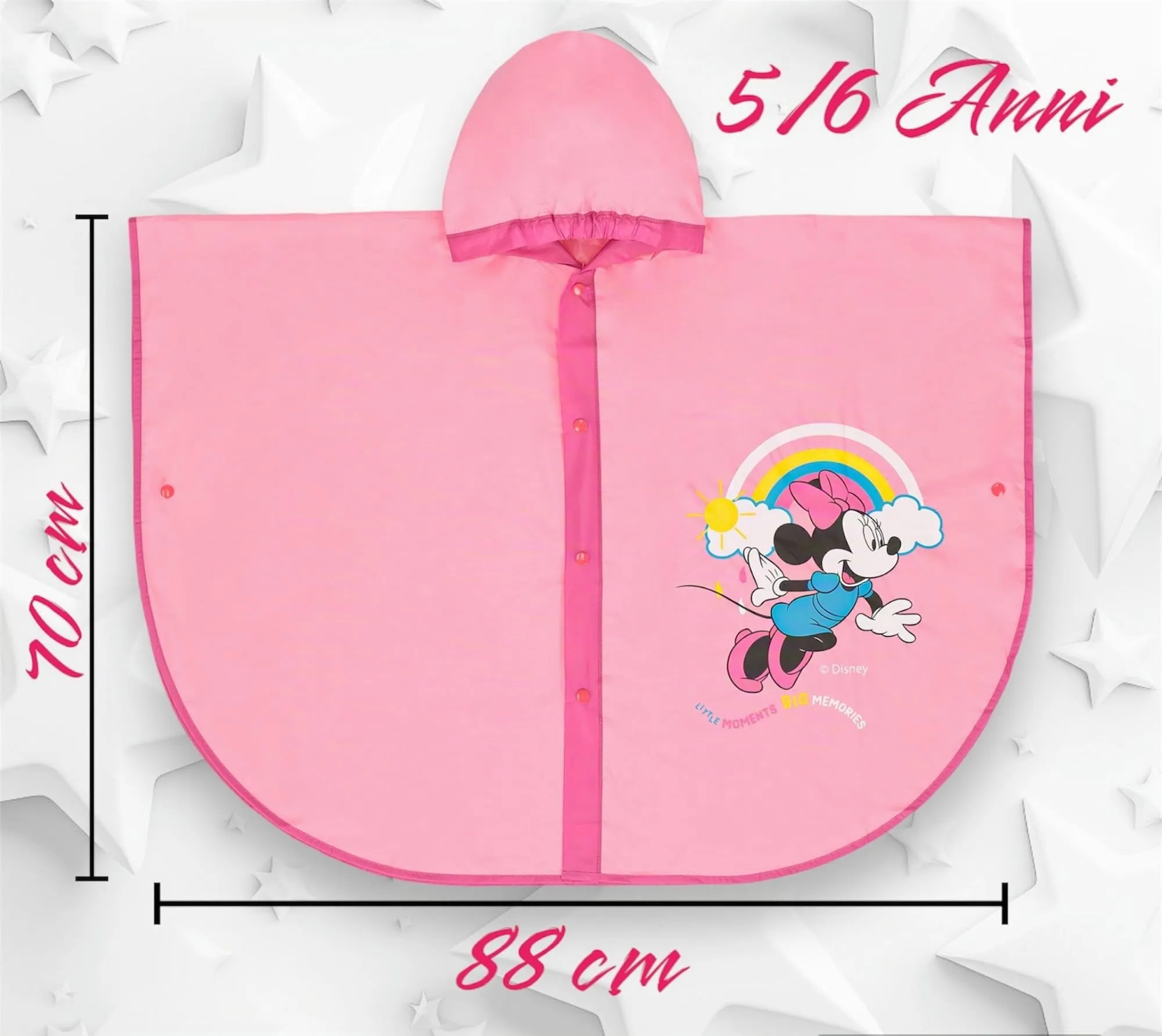 Ellepi Mantella Poncho Antipioggia Minnie per Bambino e Bambina, 3-4 anni - immagine 6