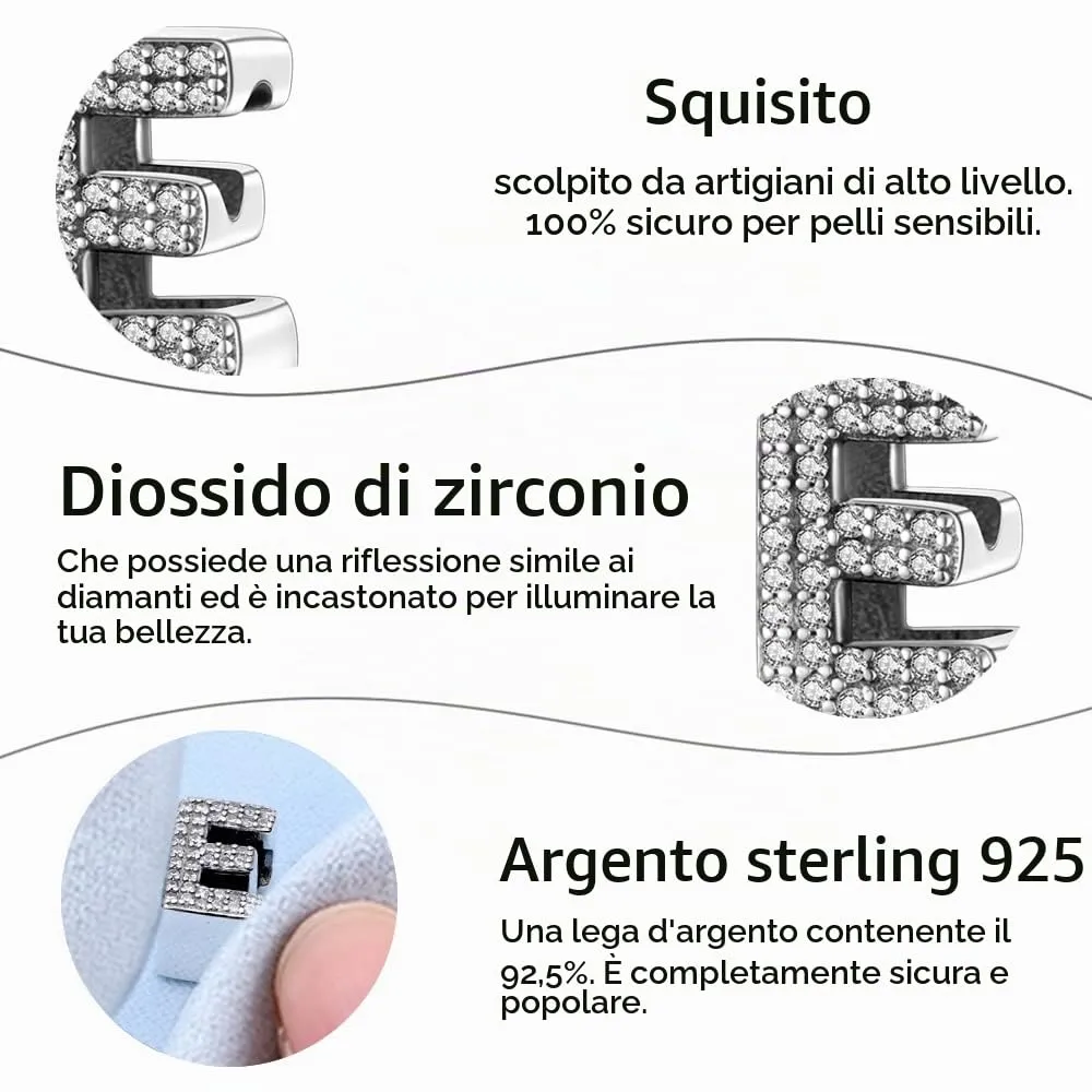 TINSLO Ciondolo Argento Sterling 925 Lettere con Cubic Zirconia KJC165 - immagine 5