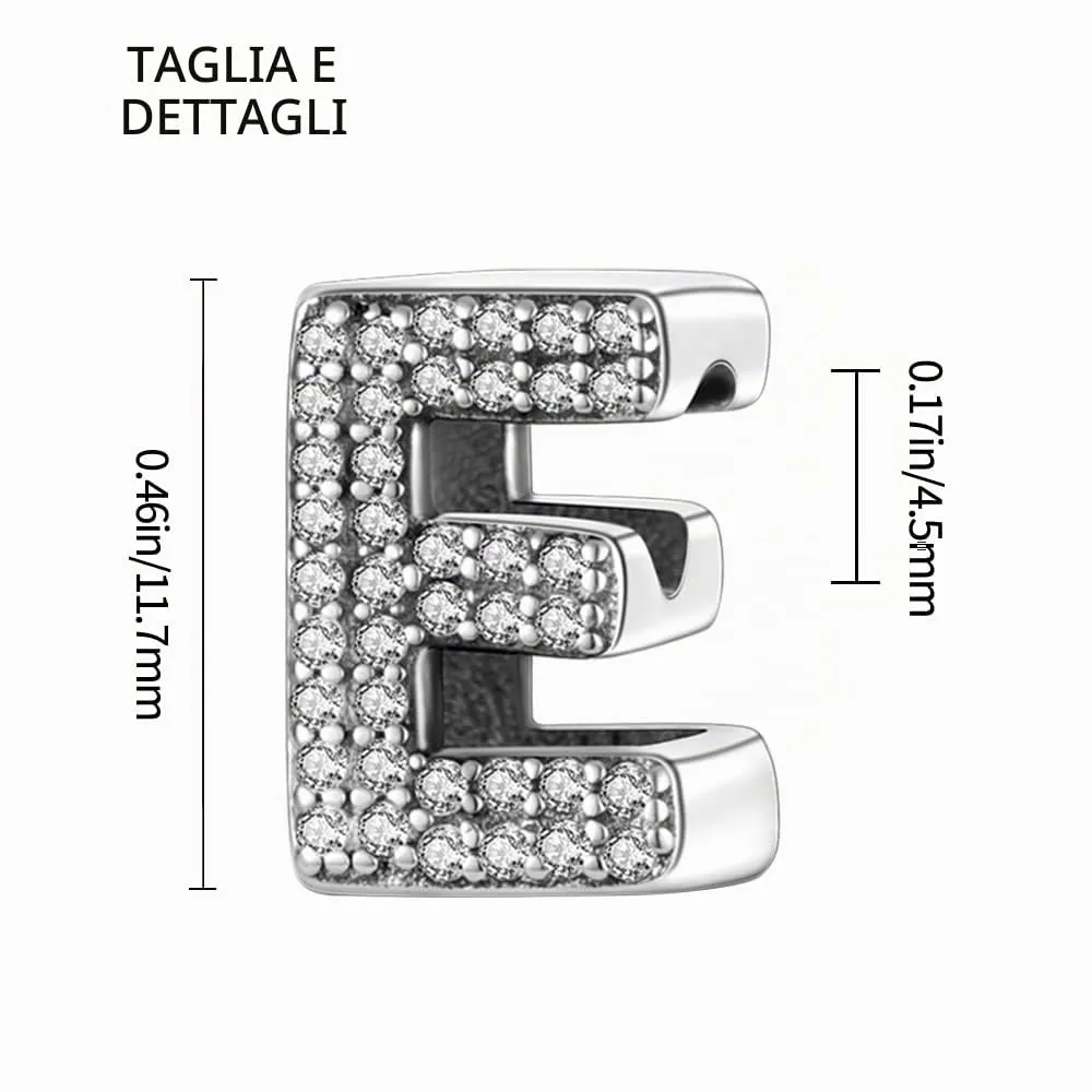 TINSLO Ciondolo Argento Sterling 925 Lettere con Cubic Zirconia KJC165 - immagine 6