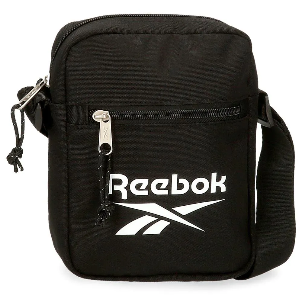 Reebok Borsa a tracolla in poliestere, nera, 17x21x7 cm - immagine 1
