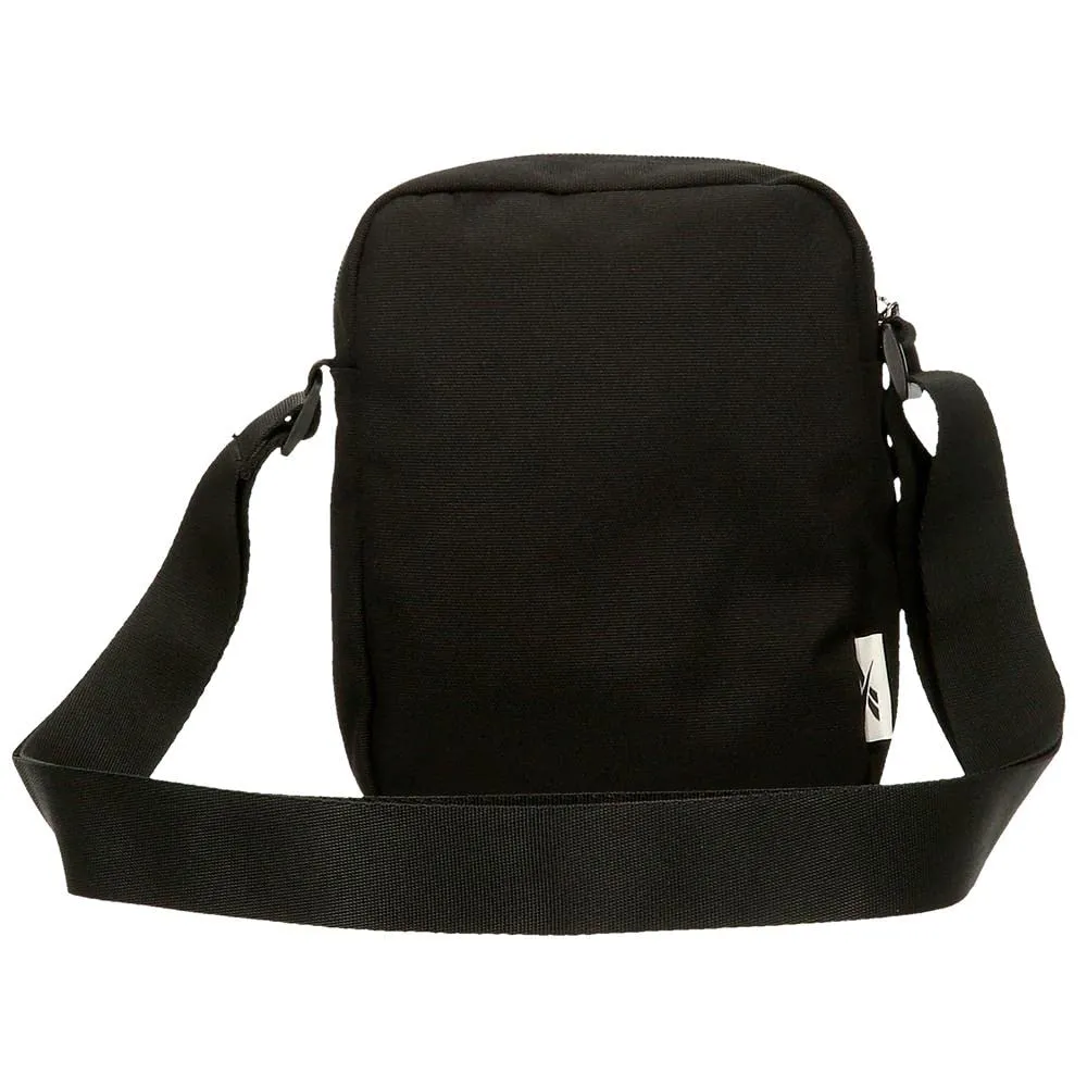 Reebok Borsa a tracolla in poliestere, nera, 17x21x7 cm - immagine 4