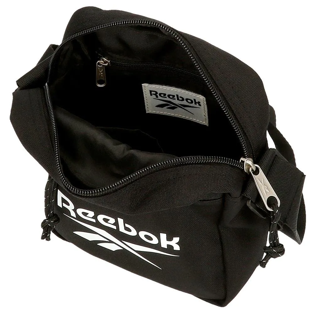 Reebok Borsa a tracolla in poliestere, nera, 17x21x7 cm - immagine 5
