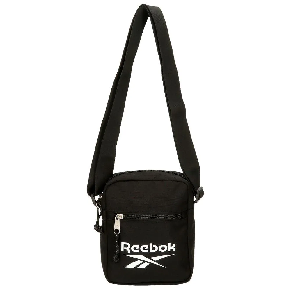 Reebok Borsa a tracolla in poliestere, nera, 17x21x7 cm - immagine 8