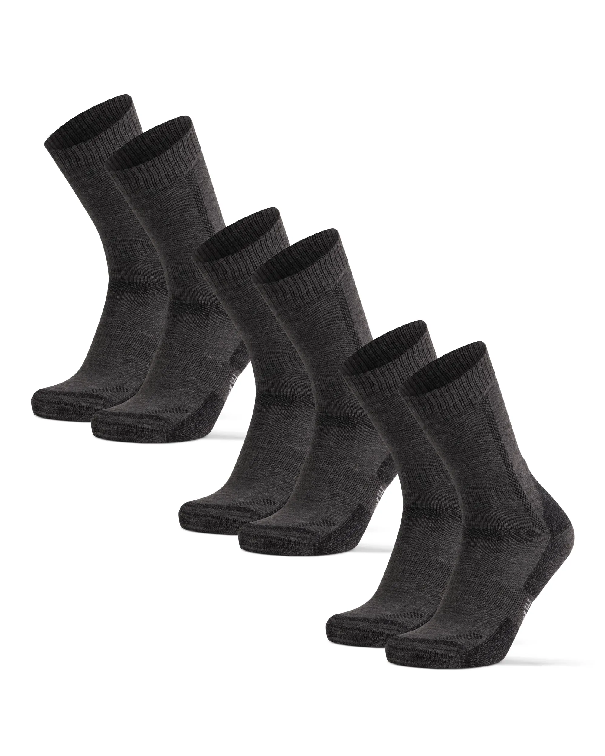 Danish Endurance Calze Trekking Lana Merino, 3 Paia, Grigio Scuro, 39-42 - immagine 1