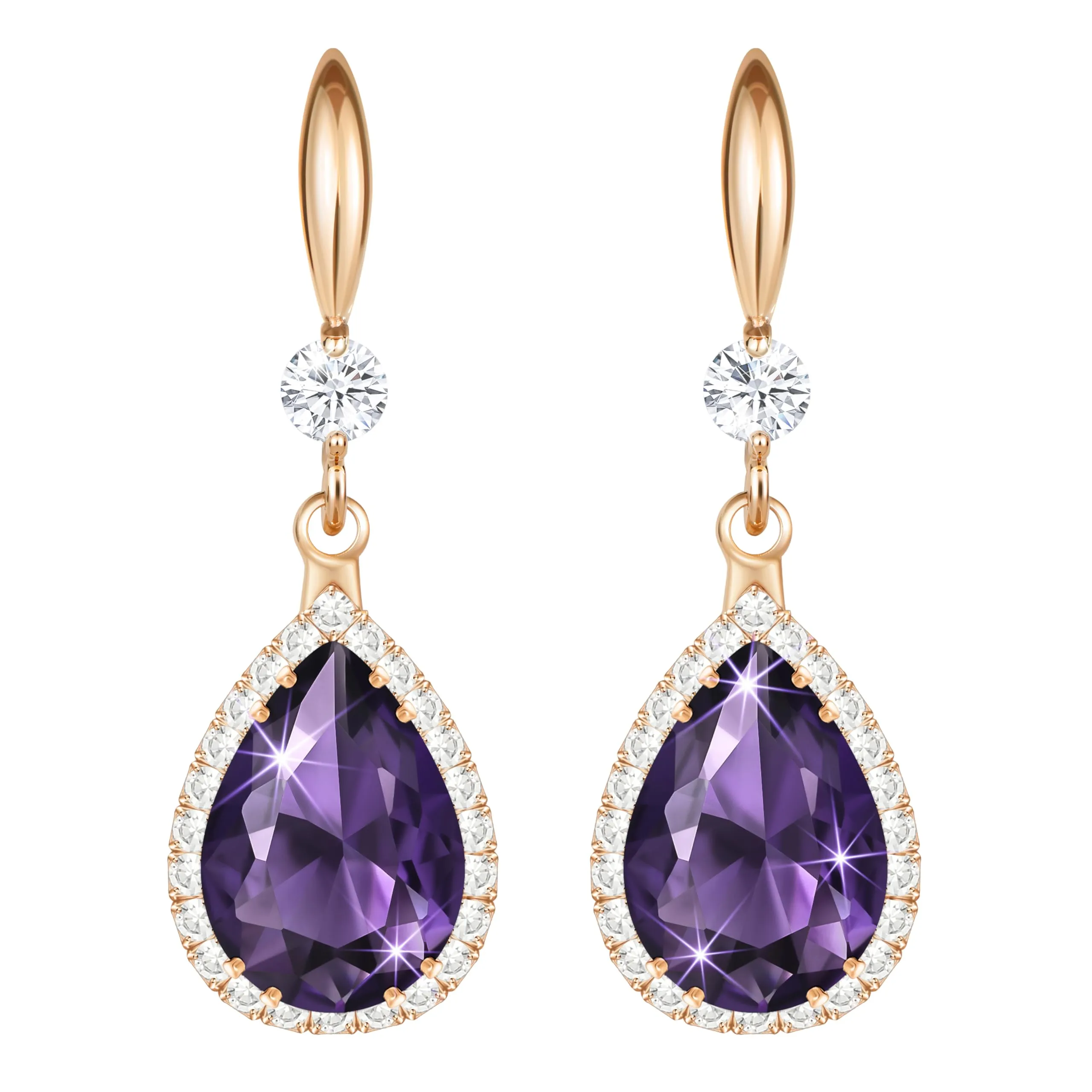 Linawe Orecchini Pendenti in Oro Rosa con Zirconia Cubica - immagine 1