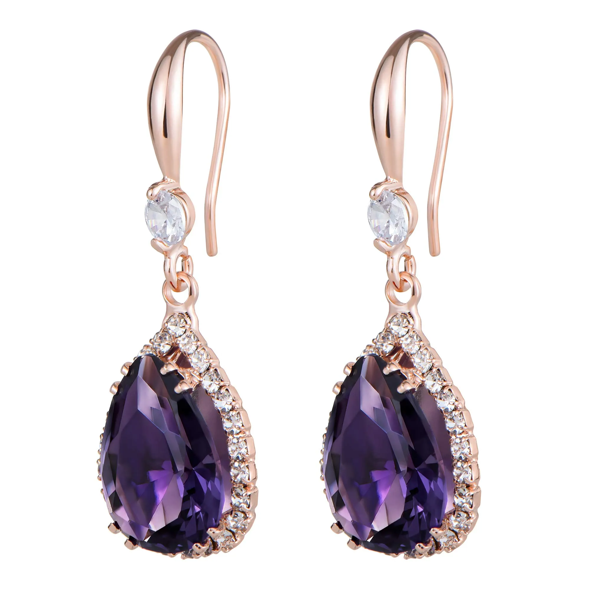 Linawe Orecchini Pendenti in Oro Rosa con Zirconia Cubica - immagine 5
