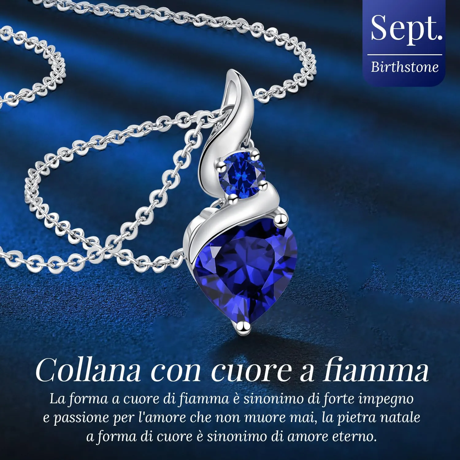 Louisa Secret Collana Donna in Argento 925 Fiamma Cuore con Zirconio - immagine 3